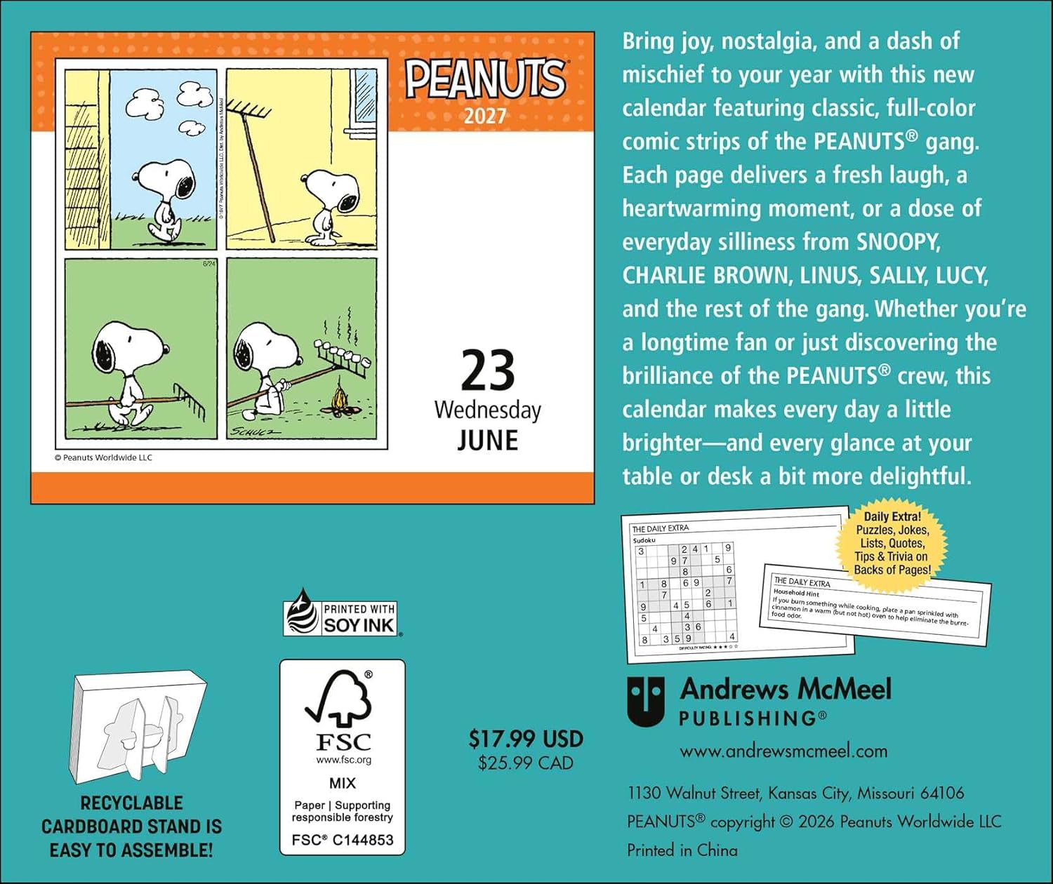 2027 Peanuts - Daily Boxed Page-A-Day Calendar