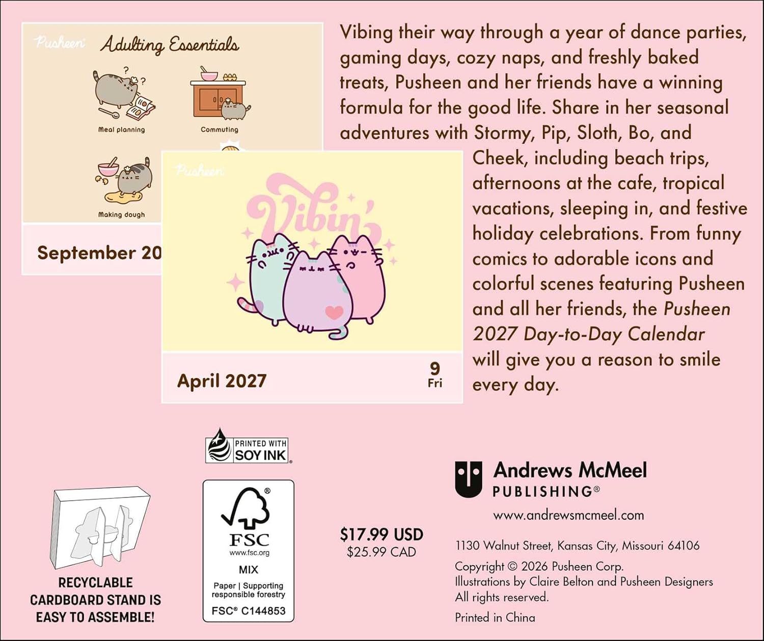 2027 Pusheen - Daily Boxed Page-A-Day Calendar