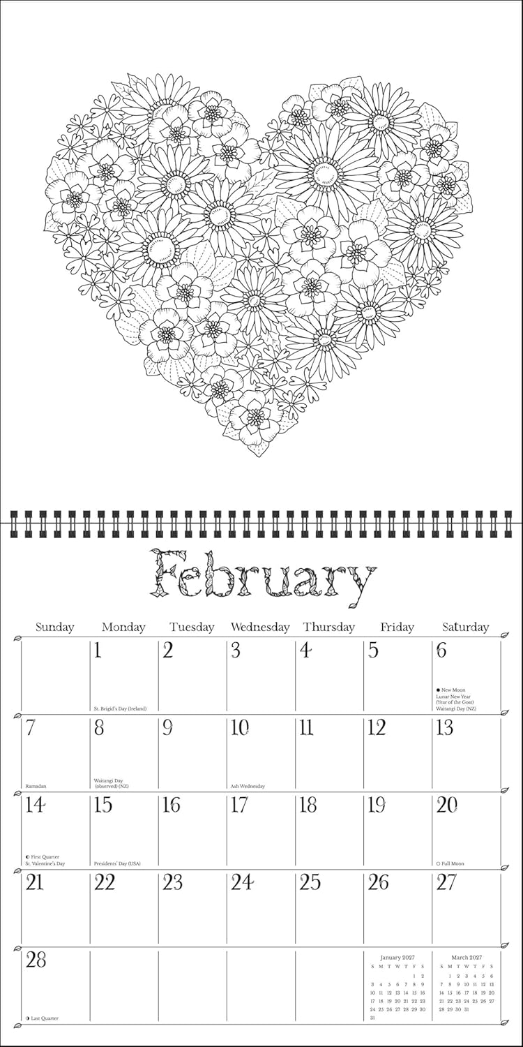 2027 Johanna Basford: Wonderful Coloring - Square Wall Calendar