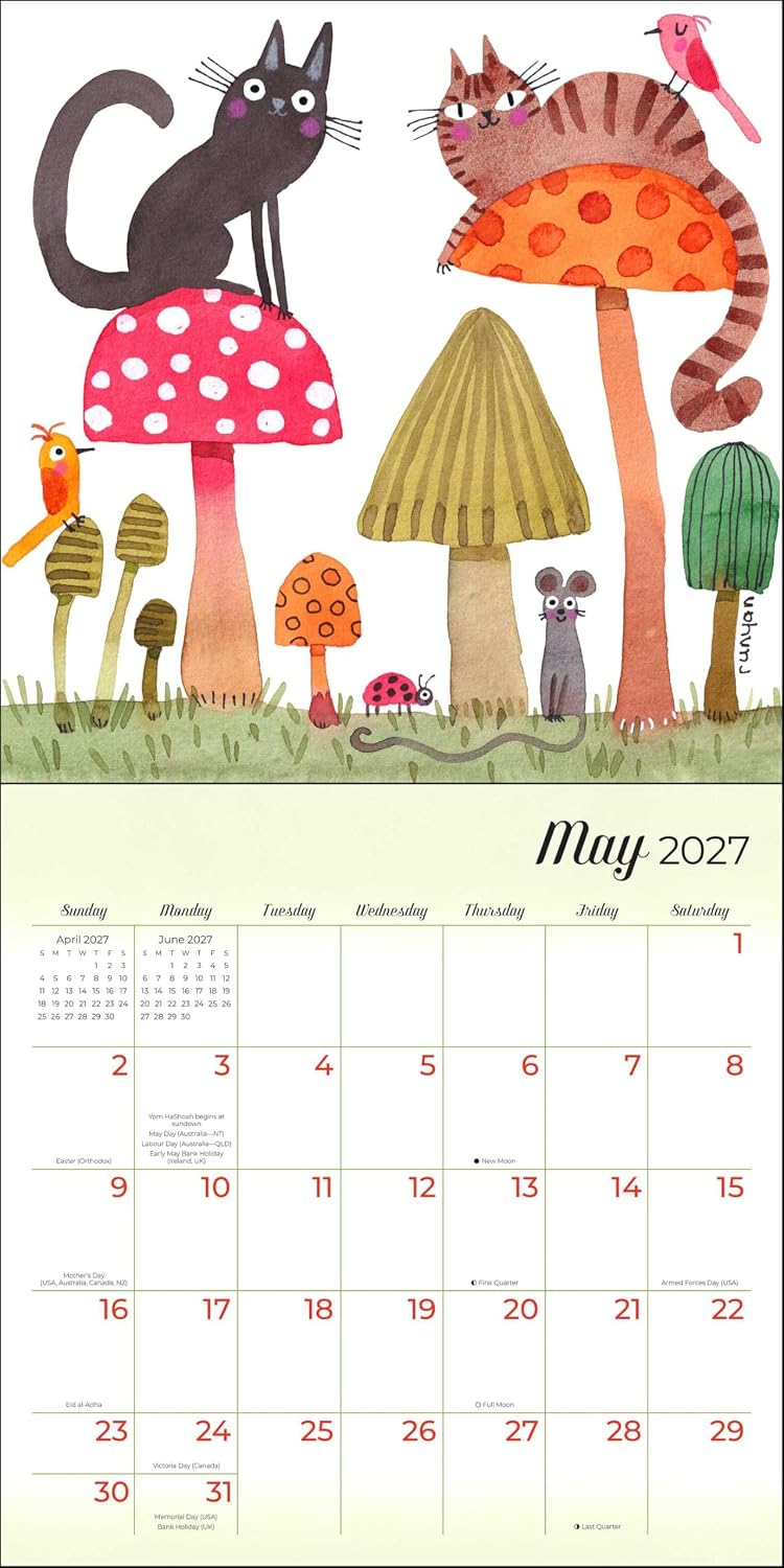 2027 Feline: Terry Runyan's Cats - Square Wall Calendar