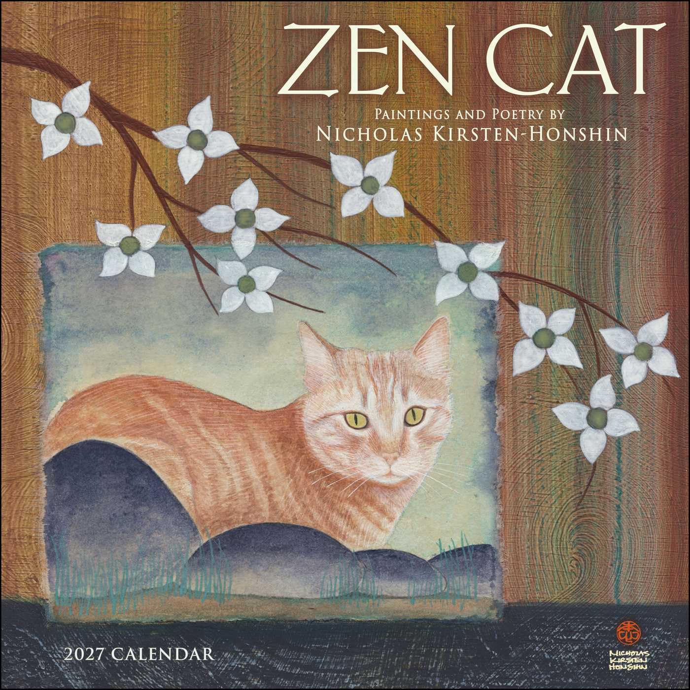 2027 Zen Cat: Kirsten-Honshin - Square Wall Calendar