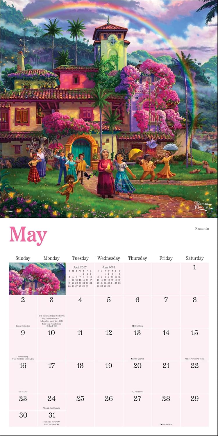 2027 Disney Dreams Collection: Kinkade - Square Wall Calendar