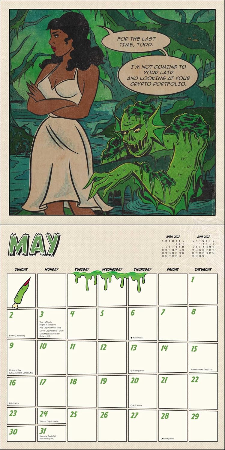 2027 Not Today Satan: Tragic Girls - Square Wall Calendar