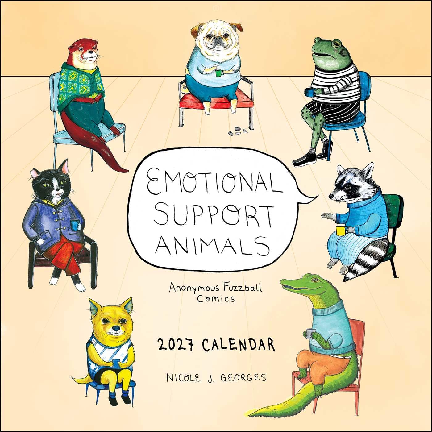 2027 Emotional Support Animals - Square Wall Calendar