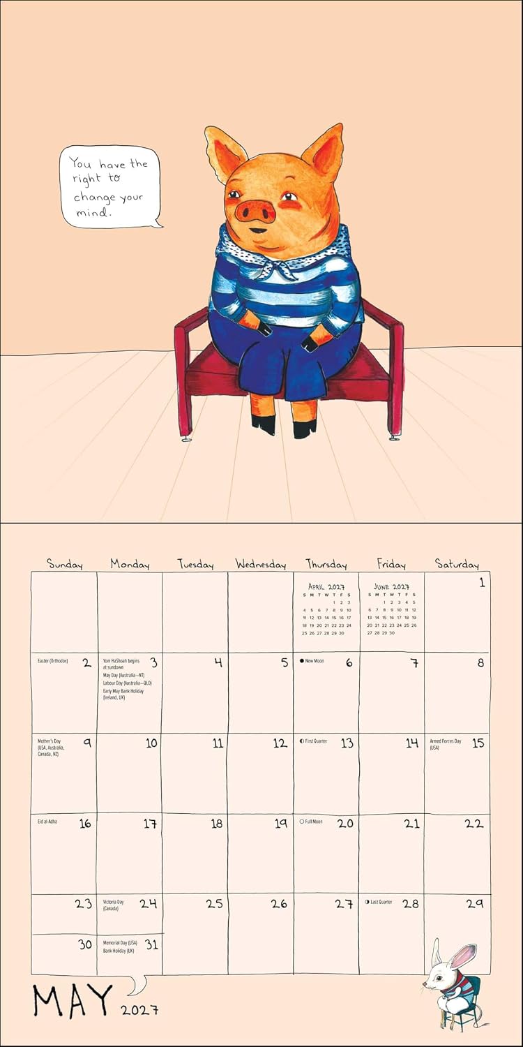 2027 Emotional Support Animals - Square Wall Calendar