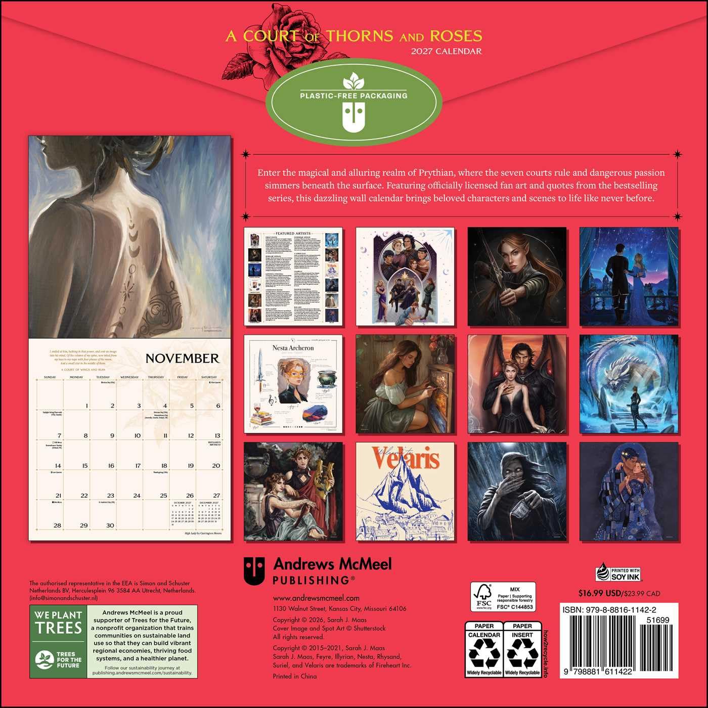 2027 Court of Thorns and Roses Fan Art - Square Wall Calendar
