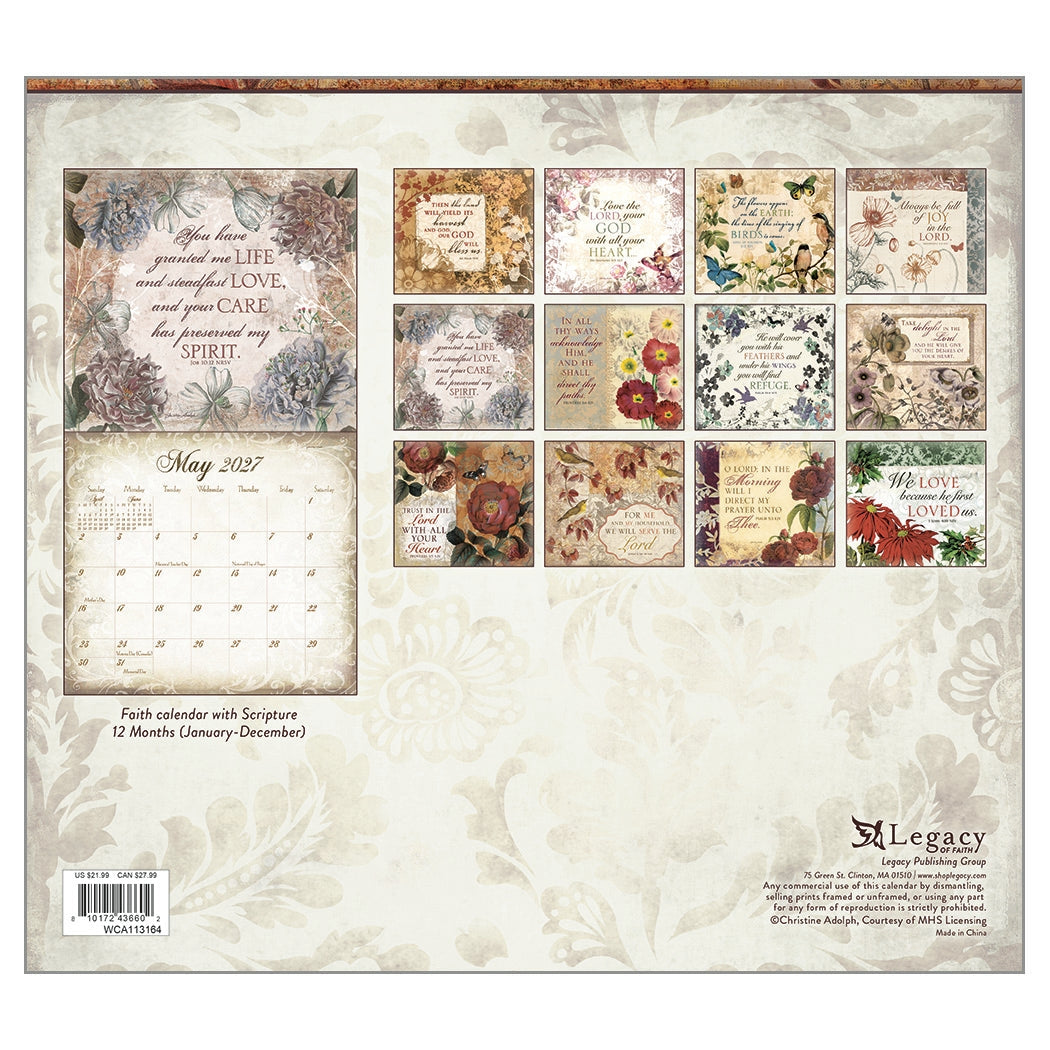 2027 Walk By Faith - Scripture - Deluxe Wall Calendar by Carrie Schmitt