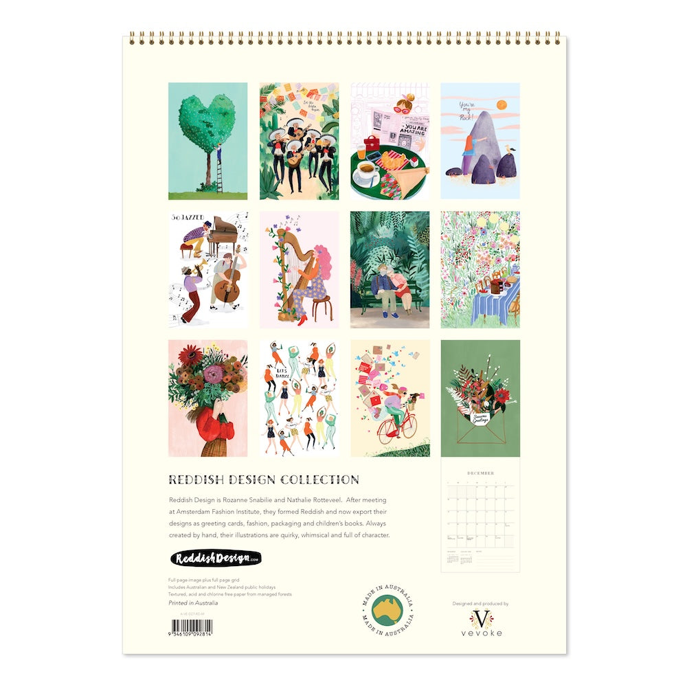 2027 Reddish Design - Deluxe Wall Calendar