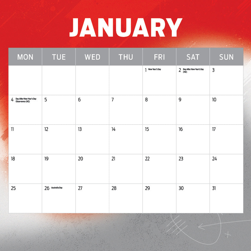 2027 AFL Sydney Swans - Square Wall Calendar