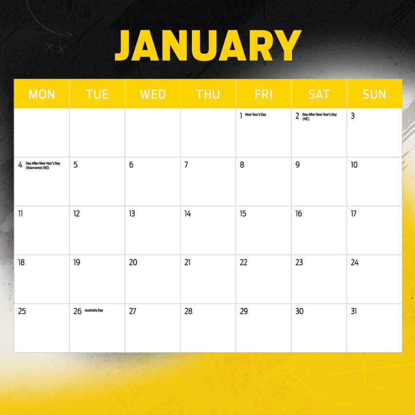 2027 AFL Richmond Tigers calendar image 2