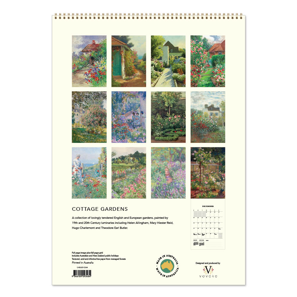 2027 Cottage Gardens - Deluxe Wall Calendar