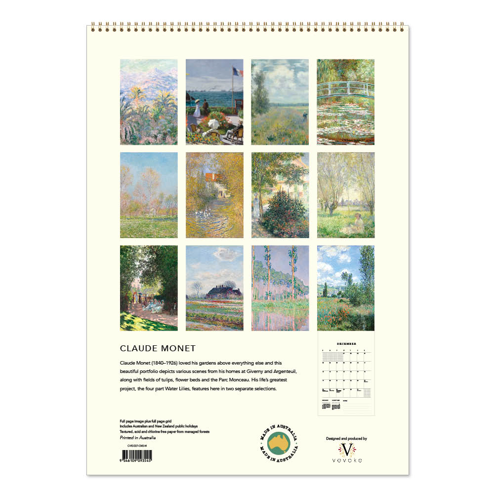 2027 Claude Monet Gardens - Deluxe Wall Calendar