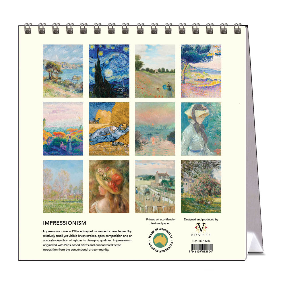2027 Impressionism - Desk Easel Calendar