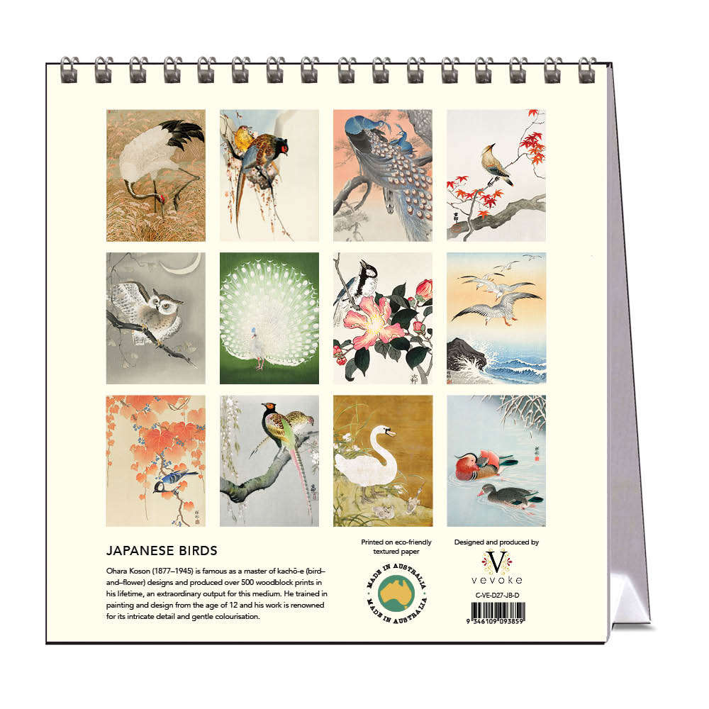 2027 Japanese Birds - Desk Easel Calendar