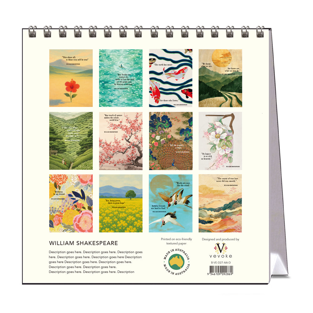 2027 William Shakespeare - Desk Easel Calendar