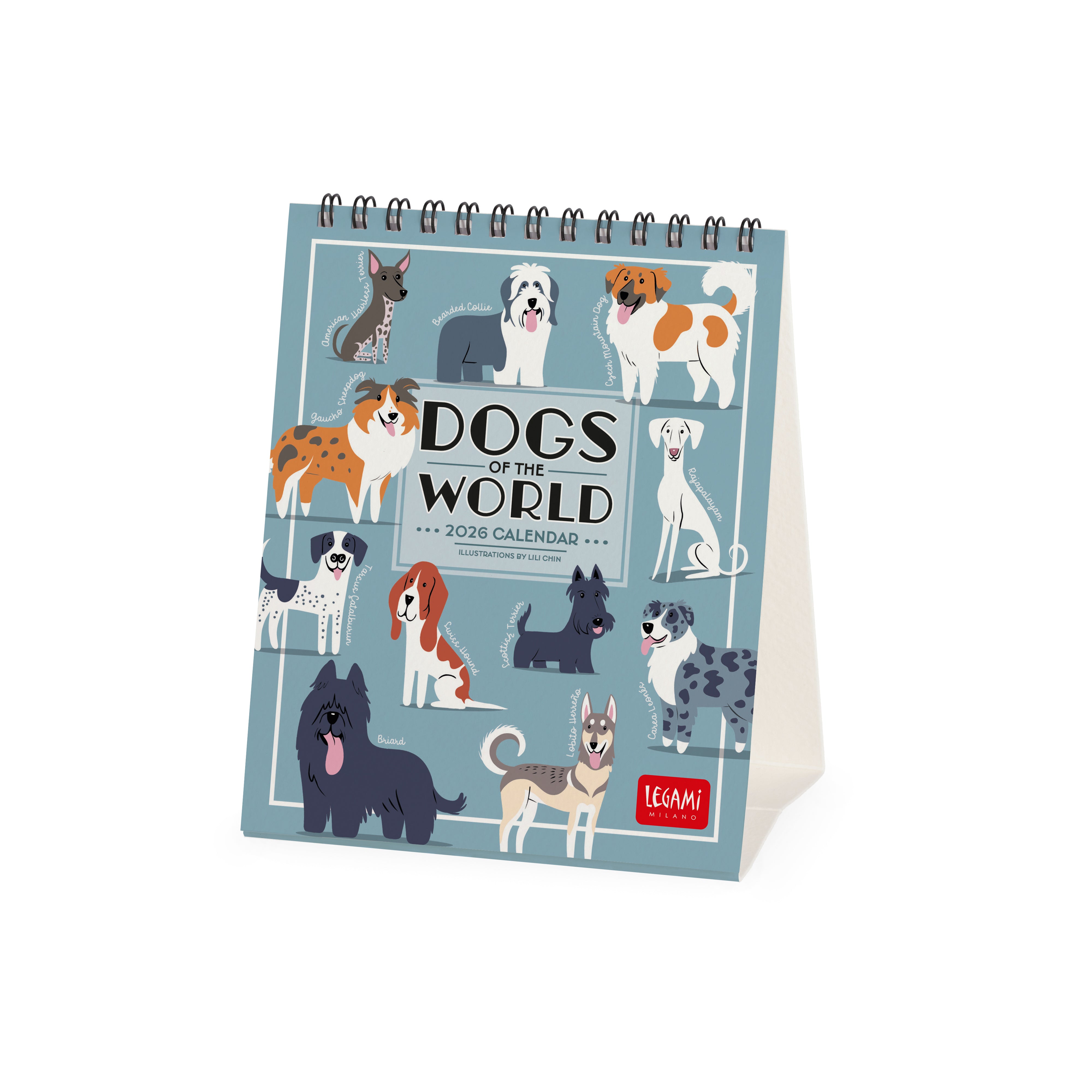 2026 Dogs Of The World - Desk Easel Calendar