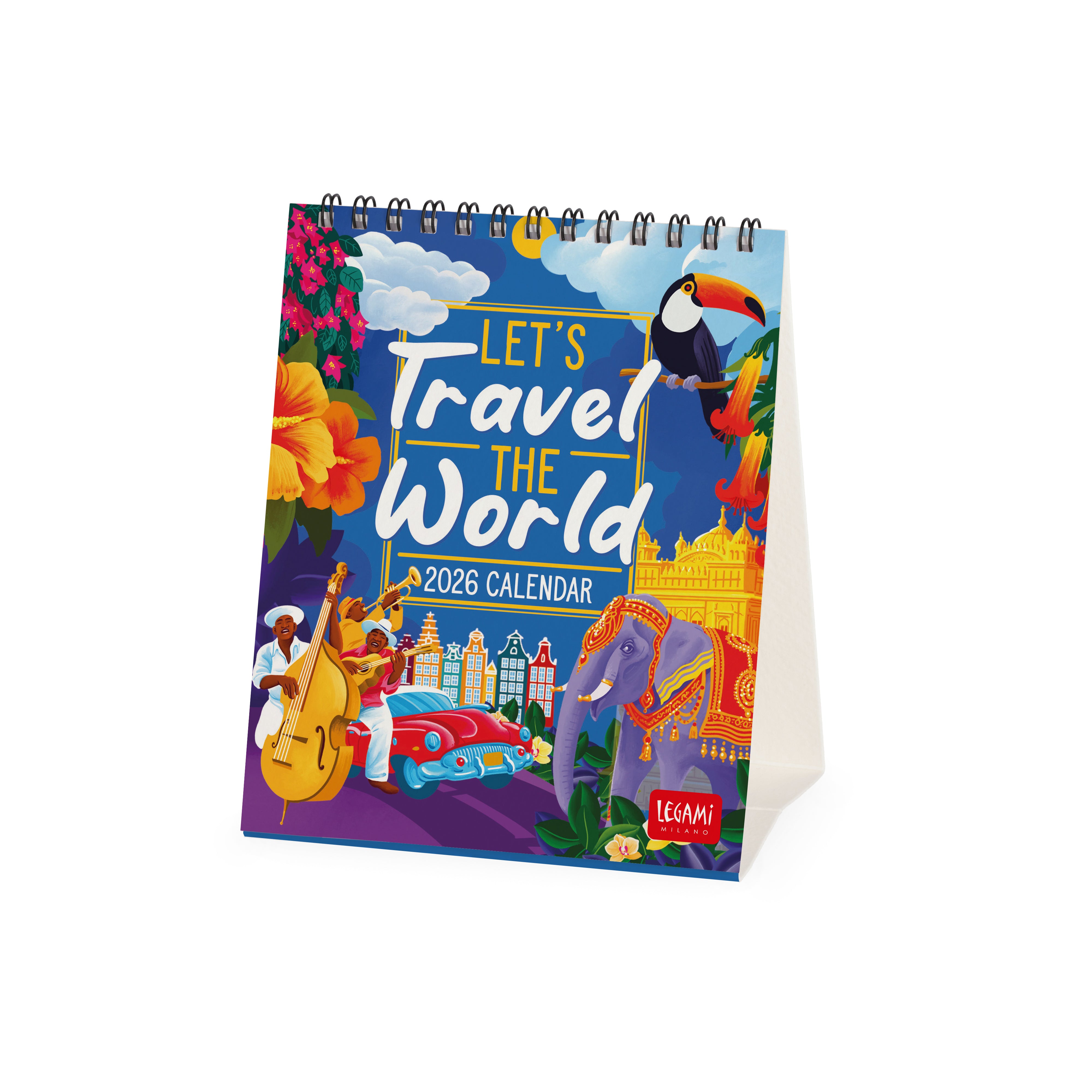 2026 Let's Travel The World - Desk Easel Calendar