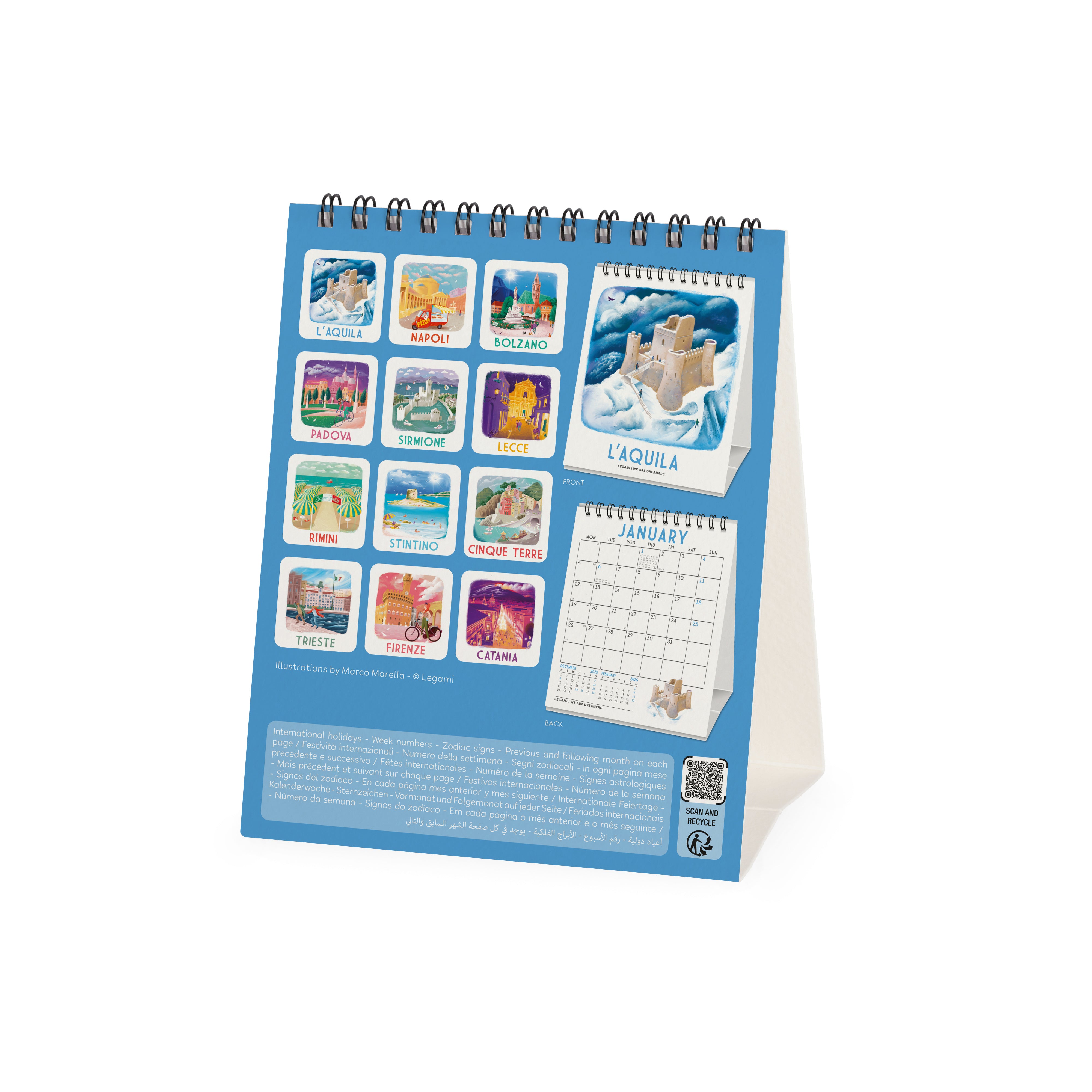 2026 Italy - Desk Easel Calendar