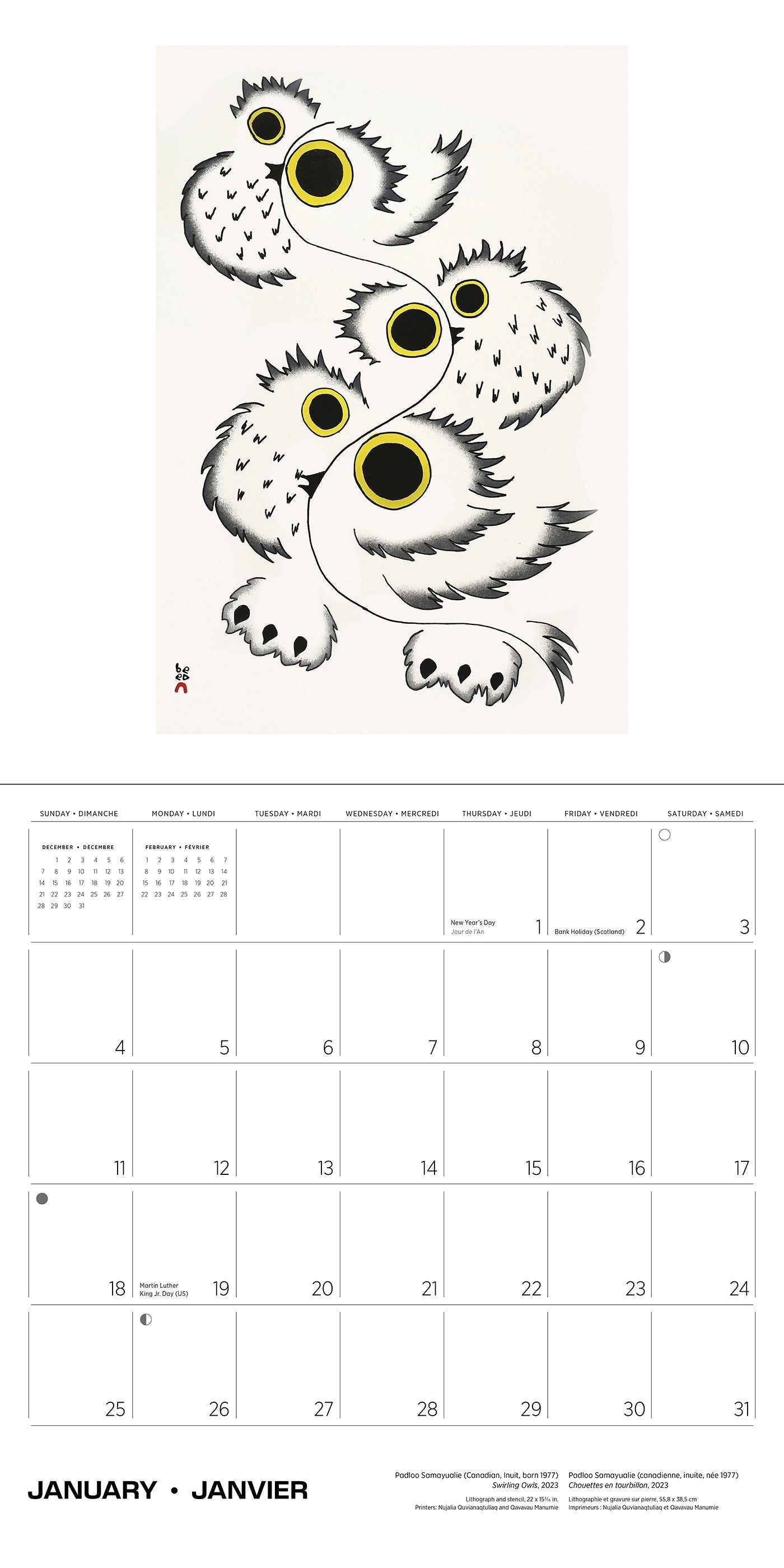 2026 Inuit Art: Kinngait - Square Wall Calendar
