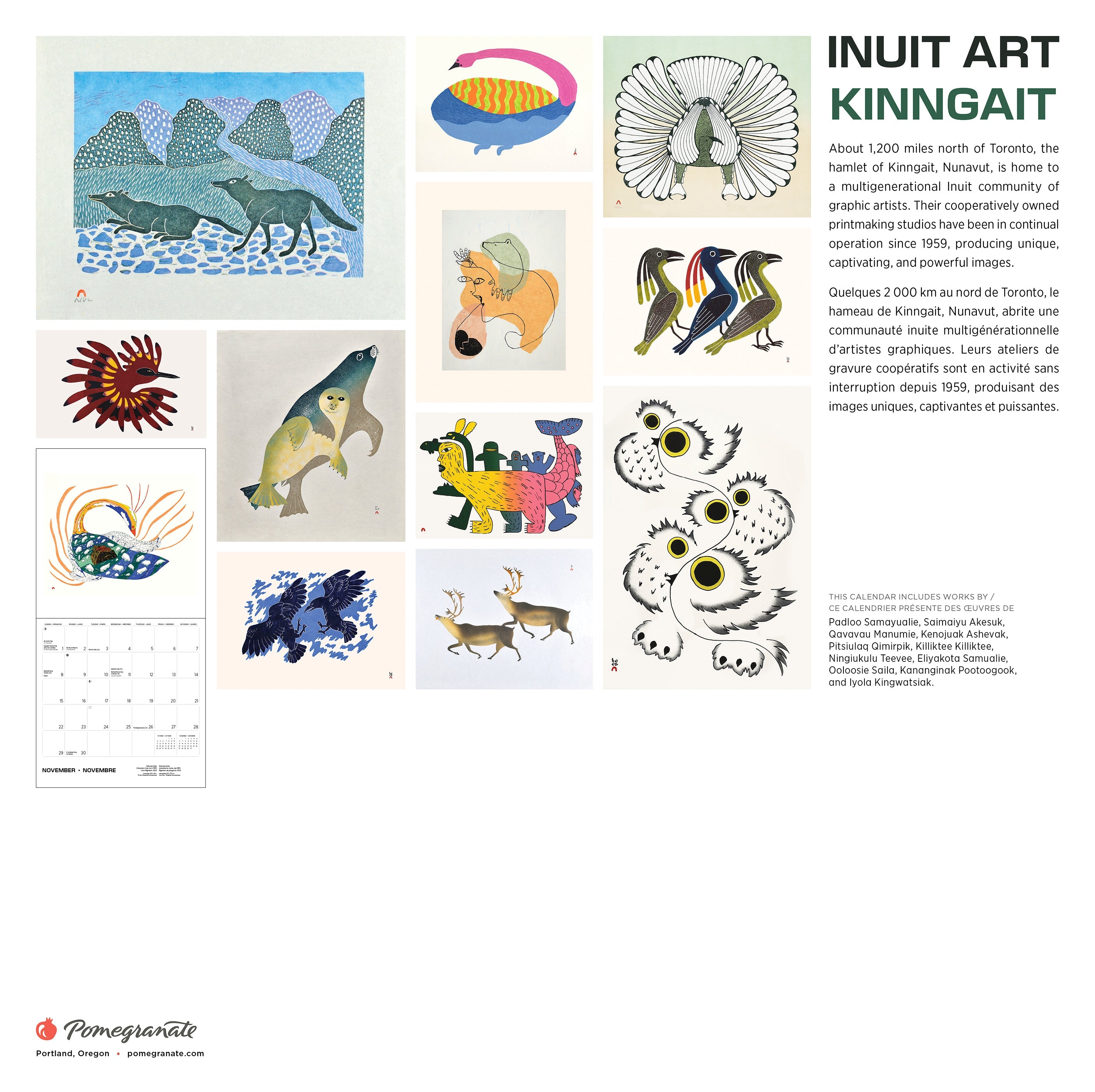 2026 Inuit Art: Kinngait - Square Wall Calendar