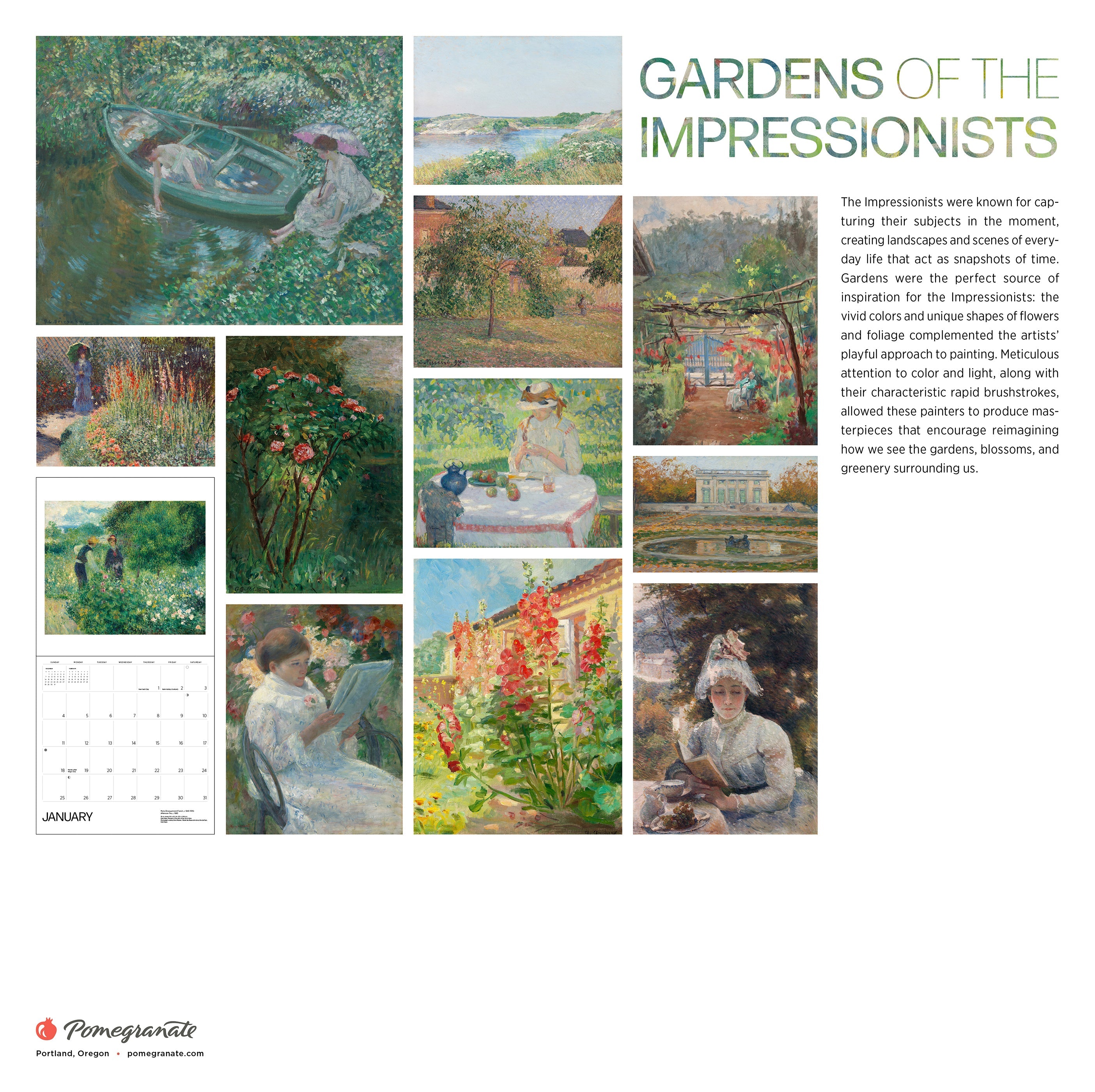 2026 Gardens of the Impressionists - Square Wall Calendar