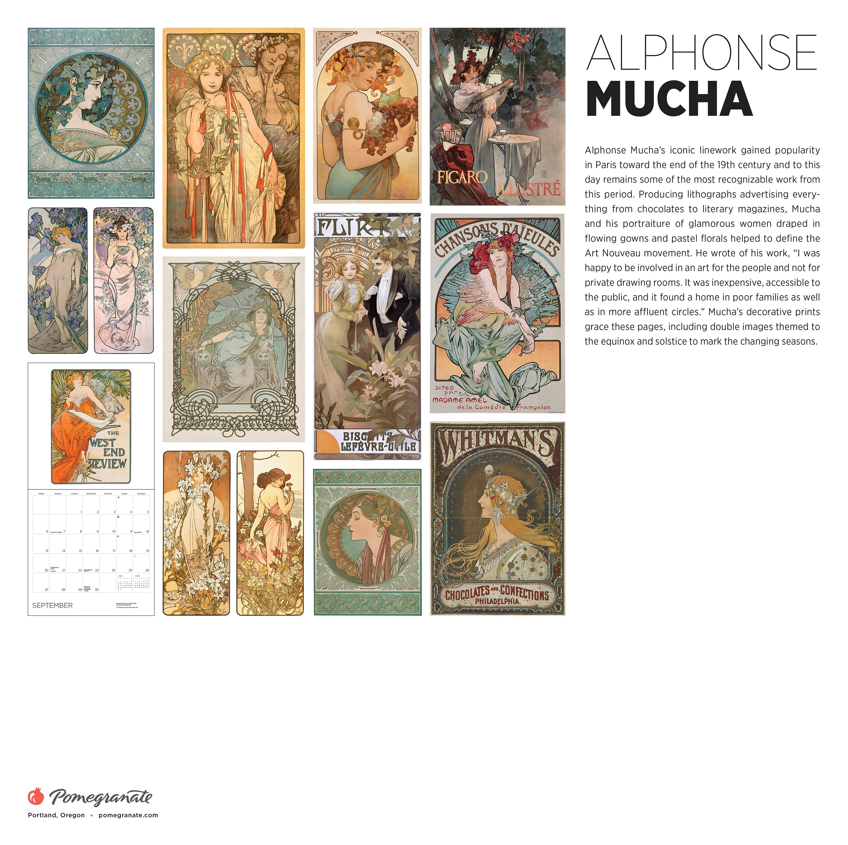 2026 Alphonse Mucha - Square Wall Calendar