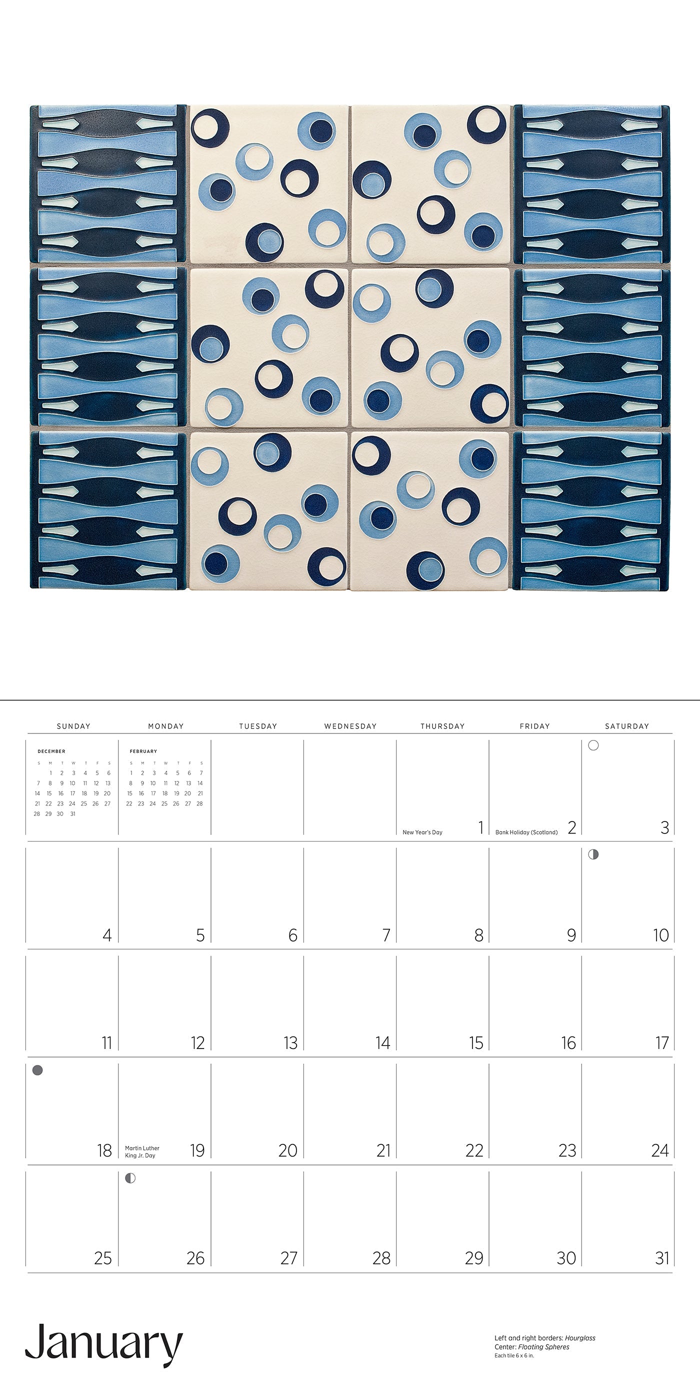 2026 Arts & Crafts Tiles: Made by Motawi Tileworks - Square Wall Calendar