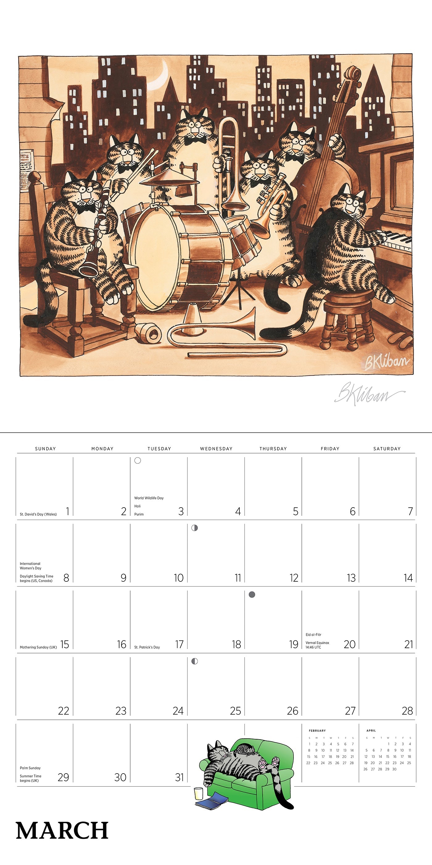 2026 B. Kliban: Cat - Square Wall Calendar