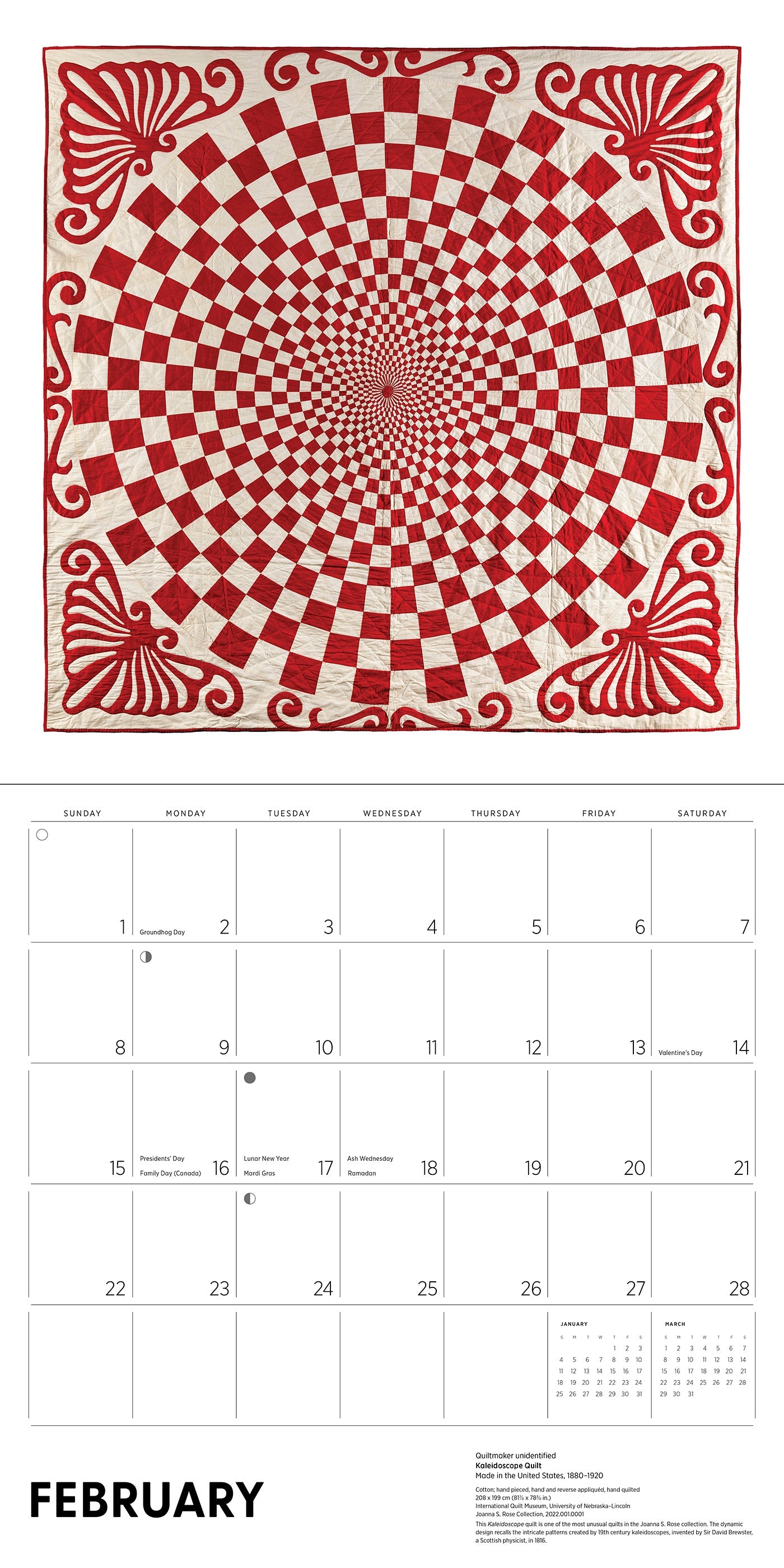 2026 Antique Quilts - Square Wall Calendar