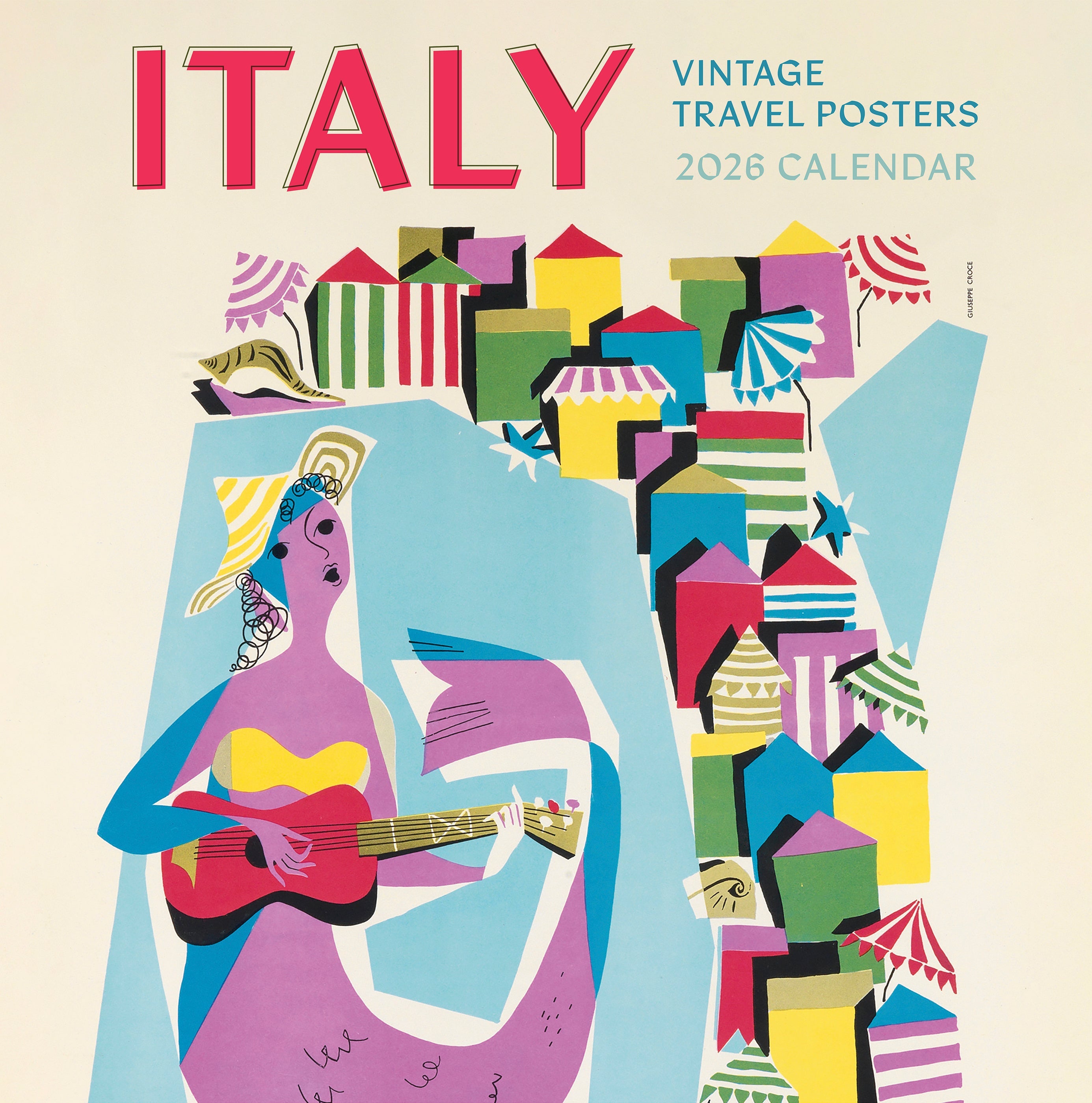 2026 Italy: Vintage Travel Posters - Square Wall Calendar
