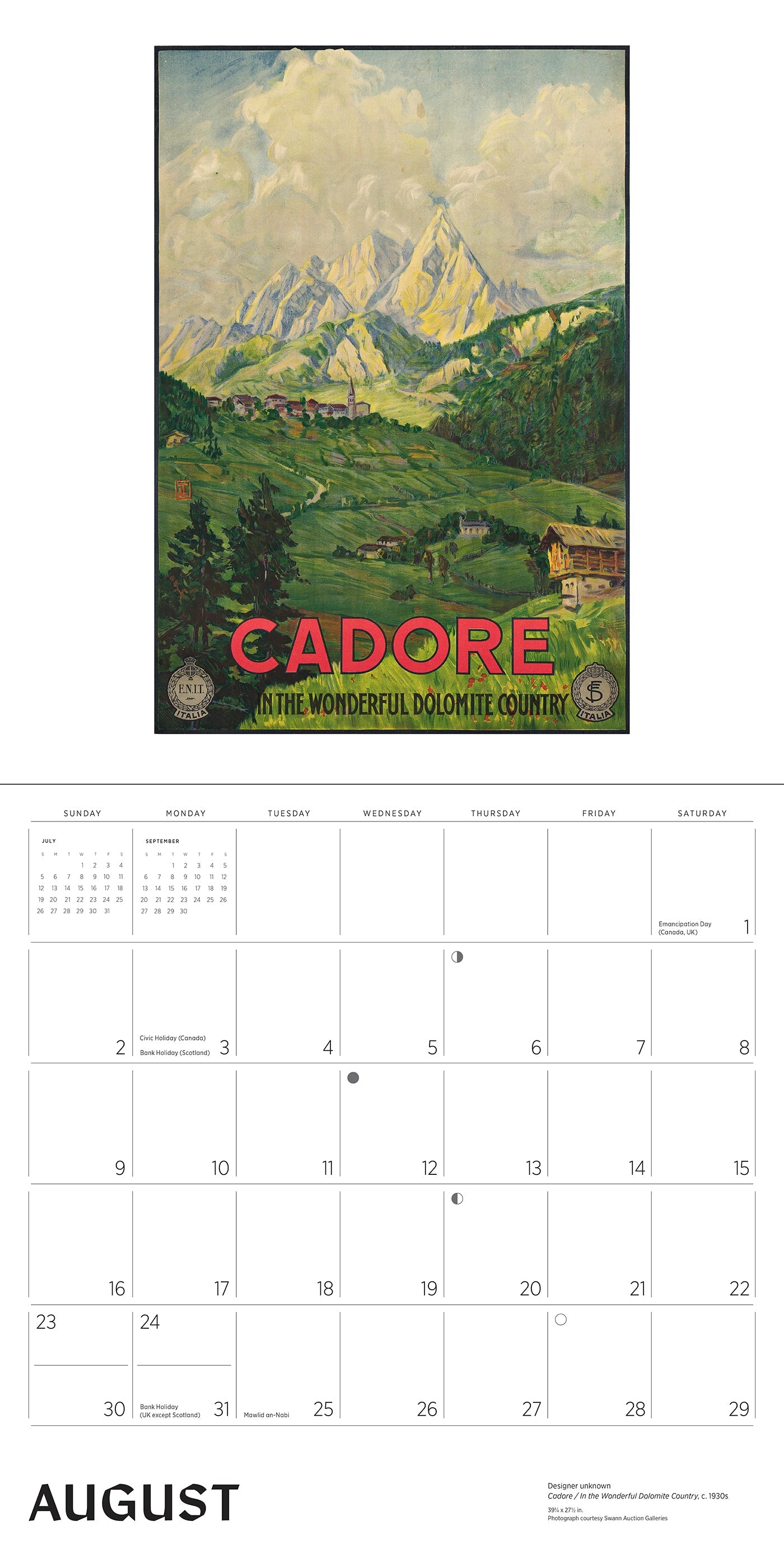 2026 Italy: Vintage Travel Posters - Square Wall Calendar