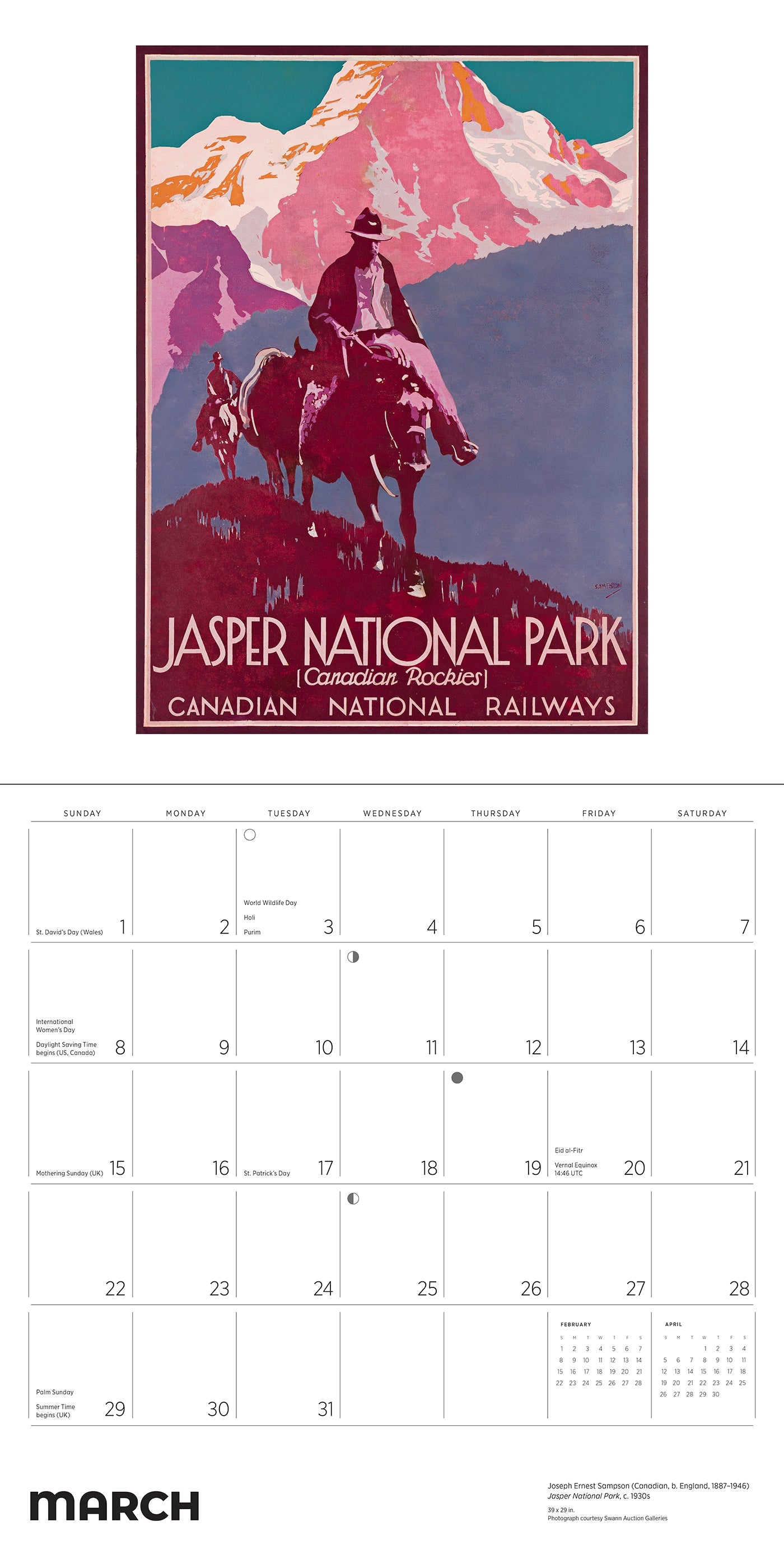 2026 Canada: Vintage Travel Posters - Square Wall Calendar