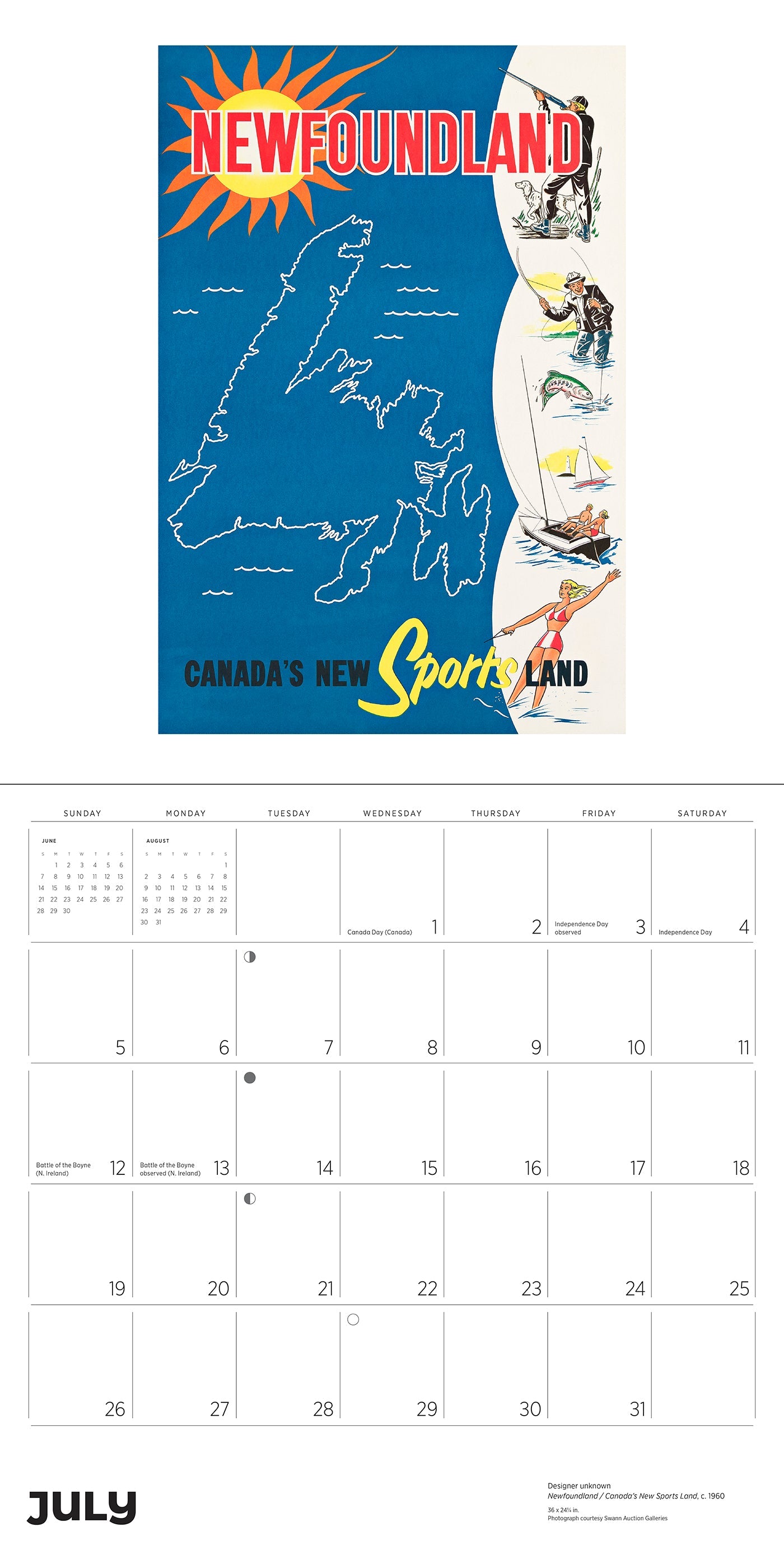 2026 Canada: Vintage Travel Posters - Square Wall Calendar