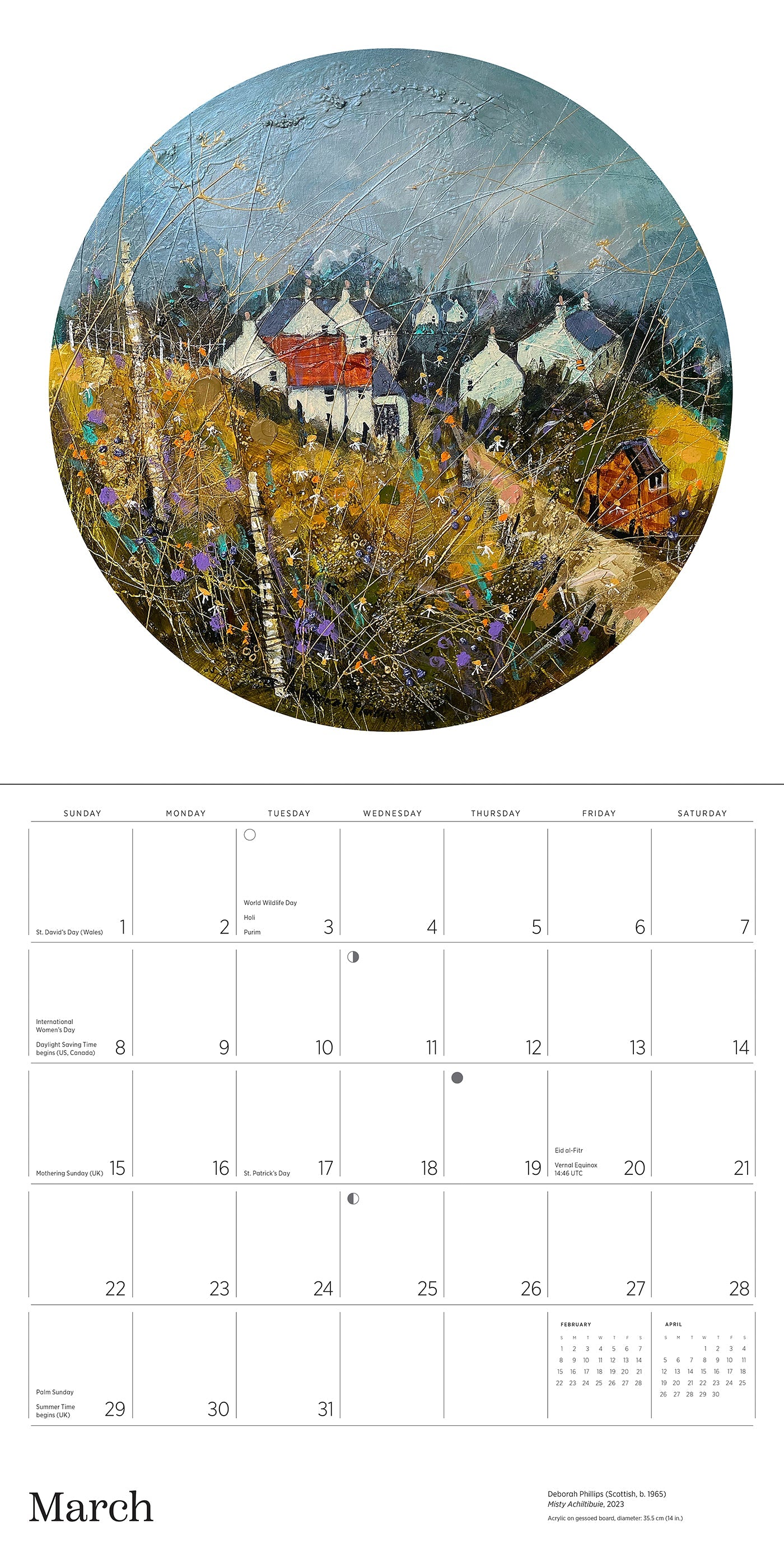 2026 Scotland: The Art of Deborah Phillips - Square Wall Calendar