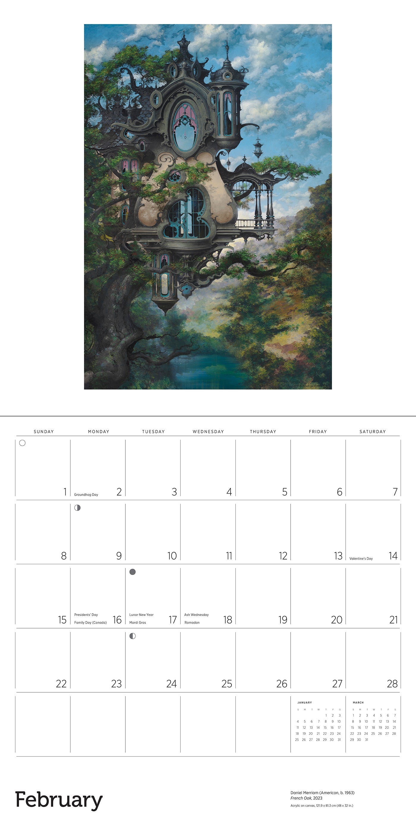 2026 The Art of Daniel Merriam - Square Wall Calendar