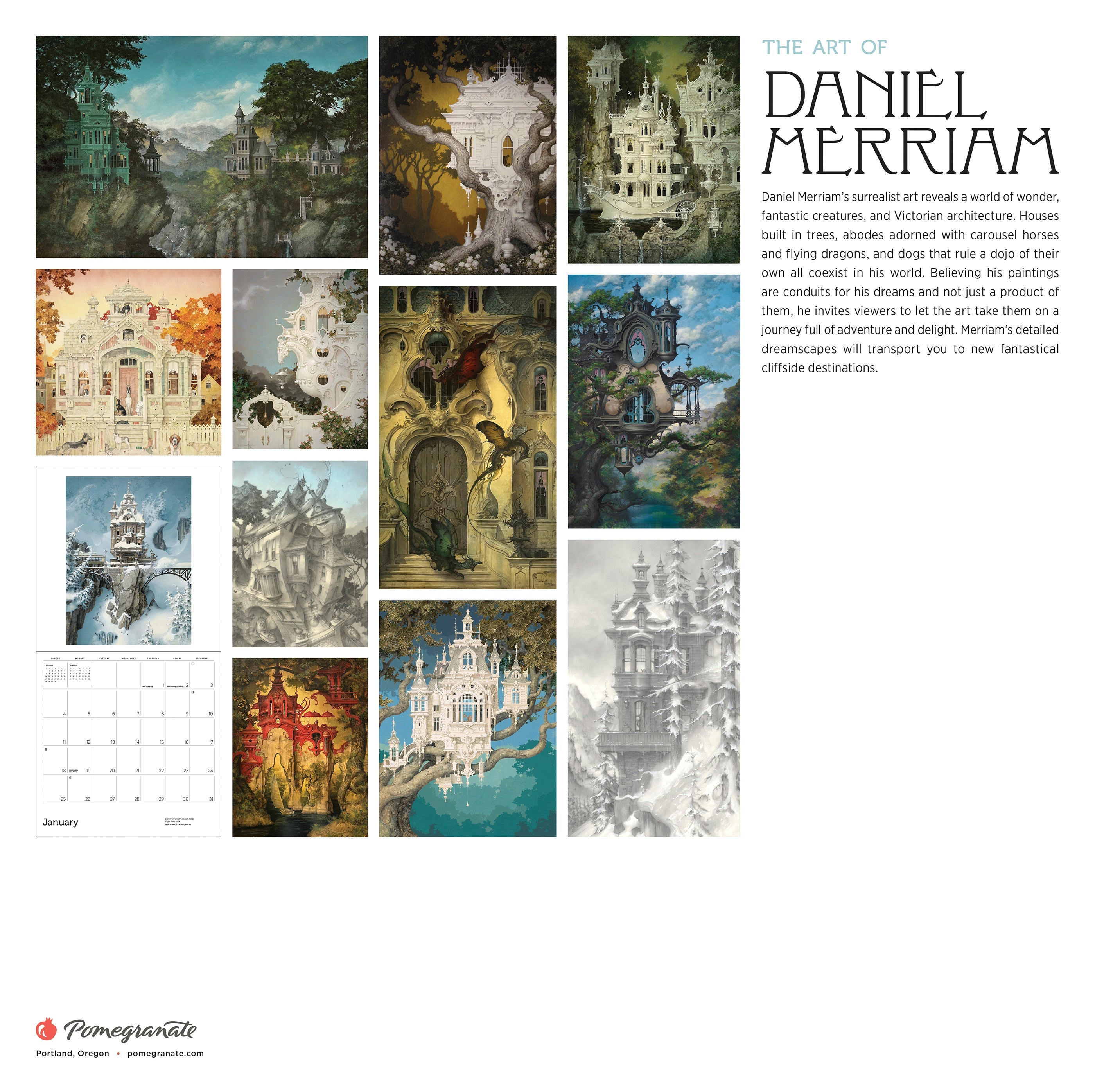 2026 The Art of Daniel Merriam - Square Wall Calendar