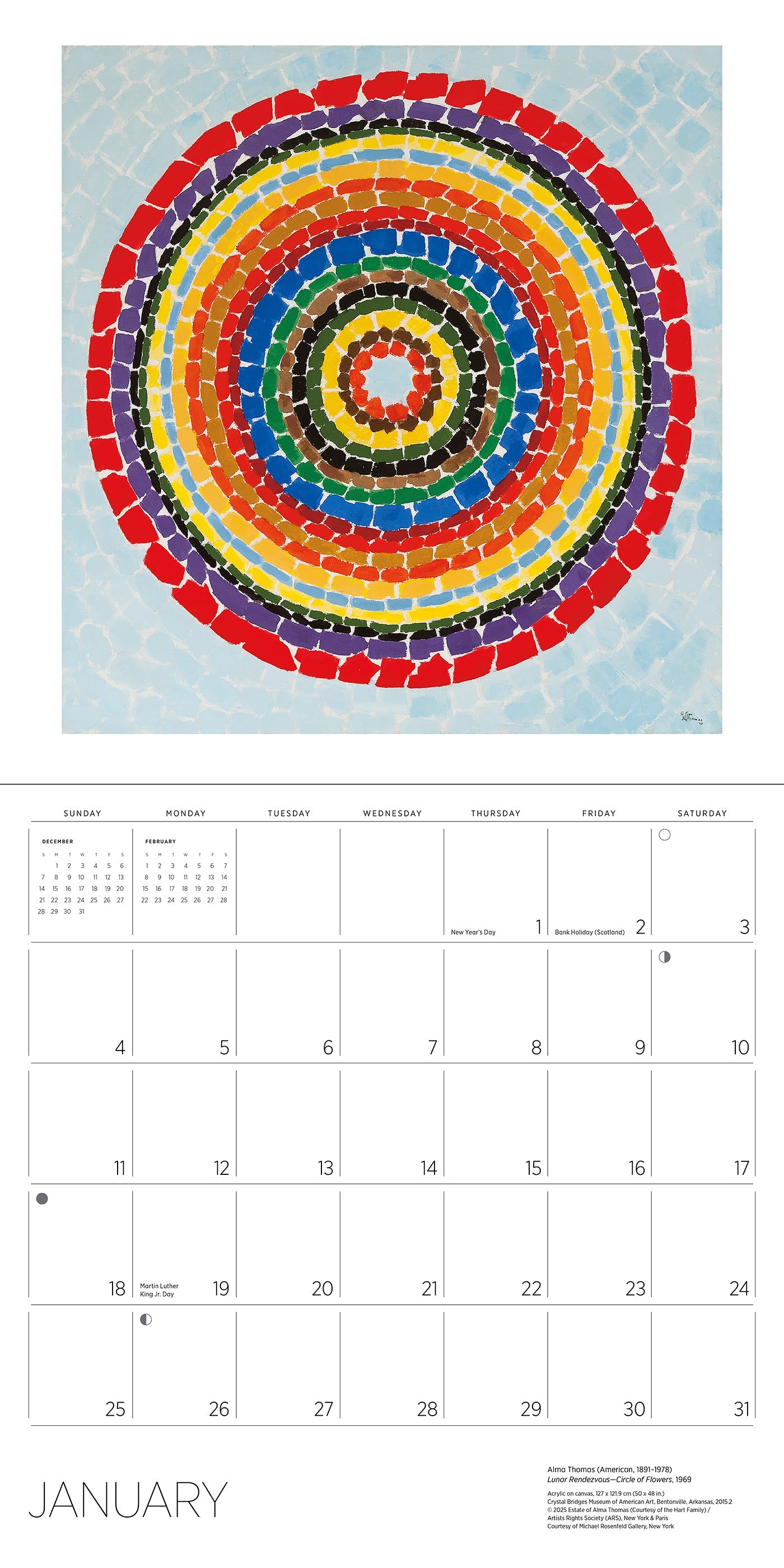 2026 Alma Thomas - Square Wall Calendar