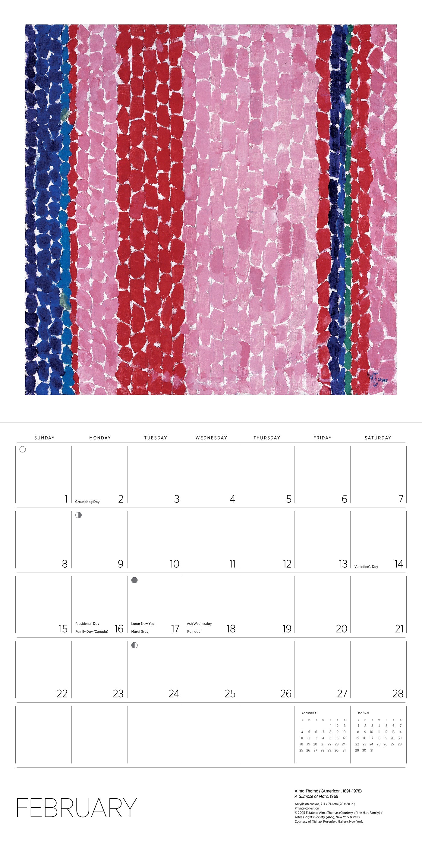 2026 Alma Thomas - Square Wall Calendar