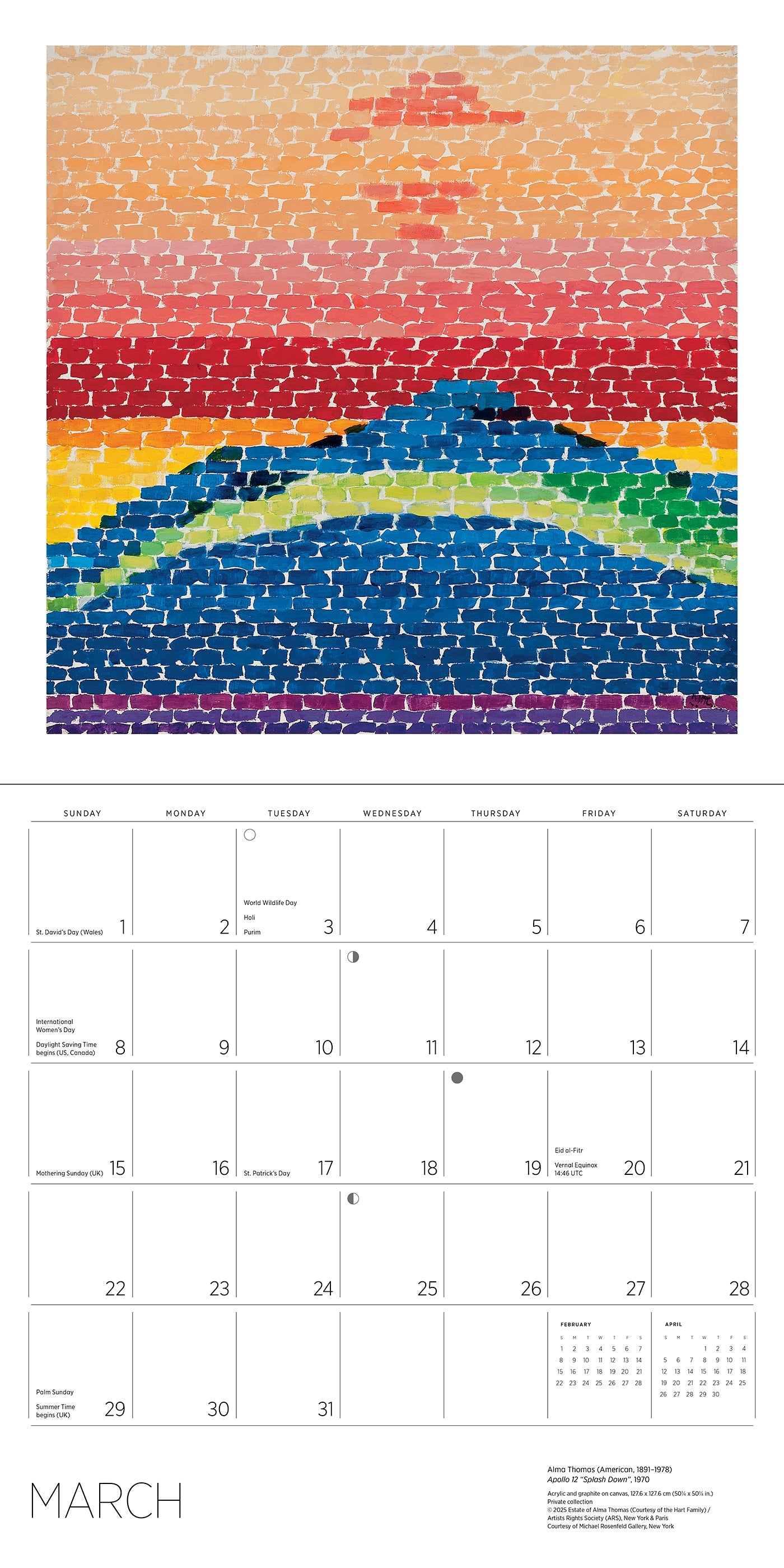 2026 Alma Thomas - Square Wall Calendar