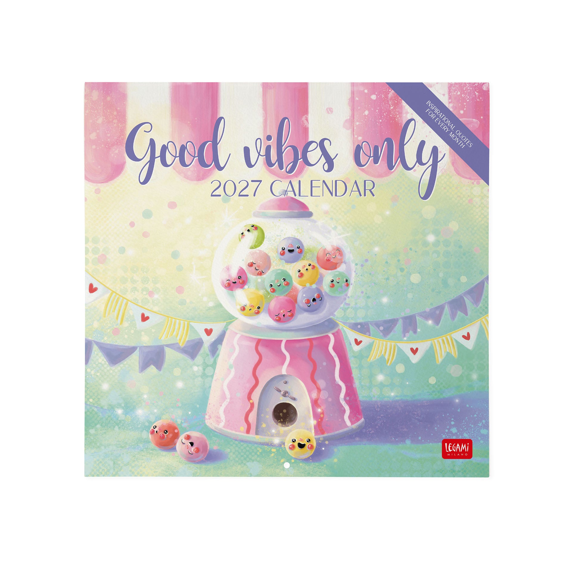 2027 Good Vibes Only - Square Wall Calendar