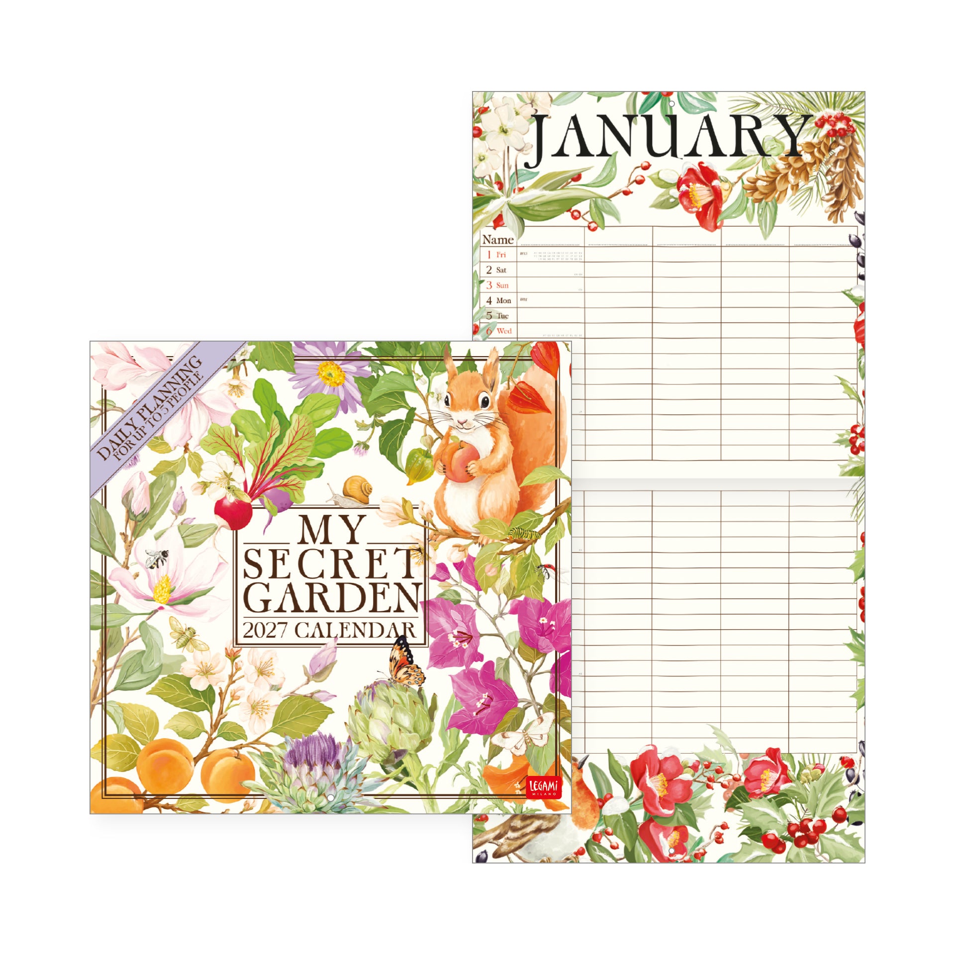 2027 My Secret Garden - Square Wall Calendar