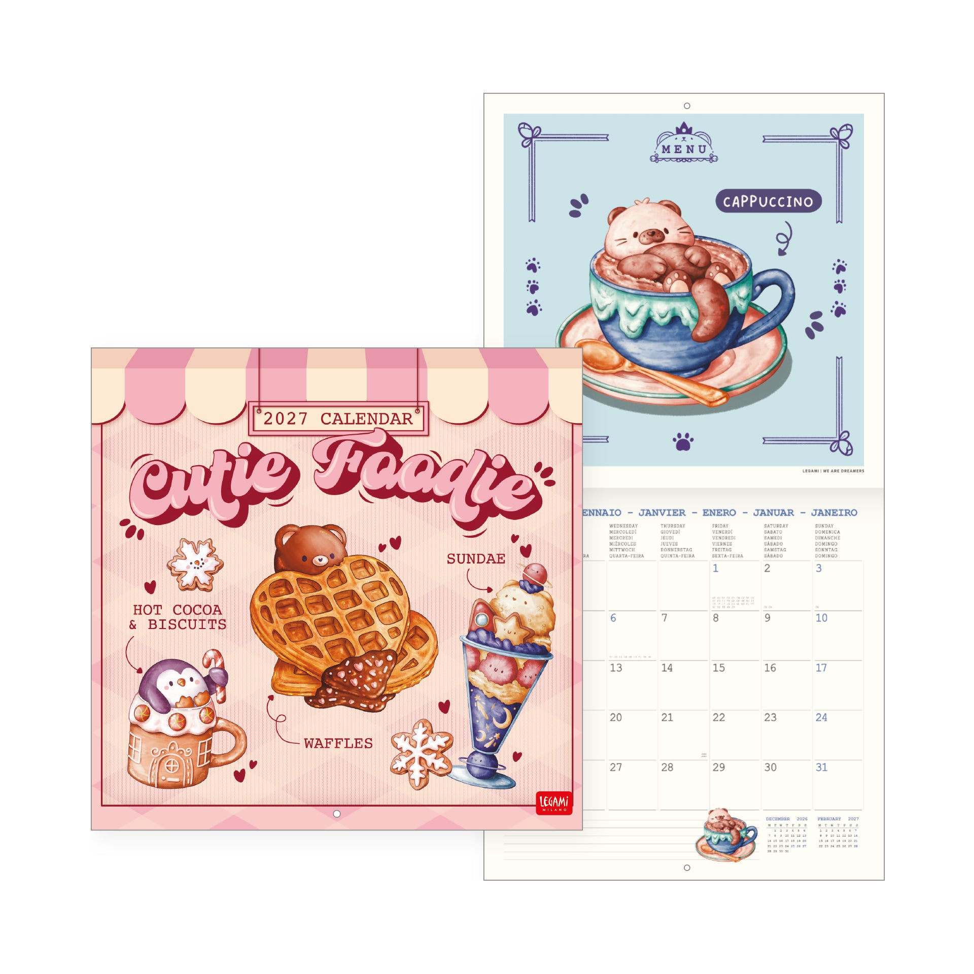 2027 Cutie Foodie - Square Wall Calendar