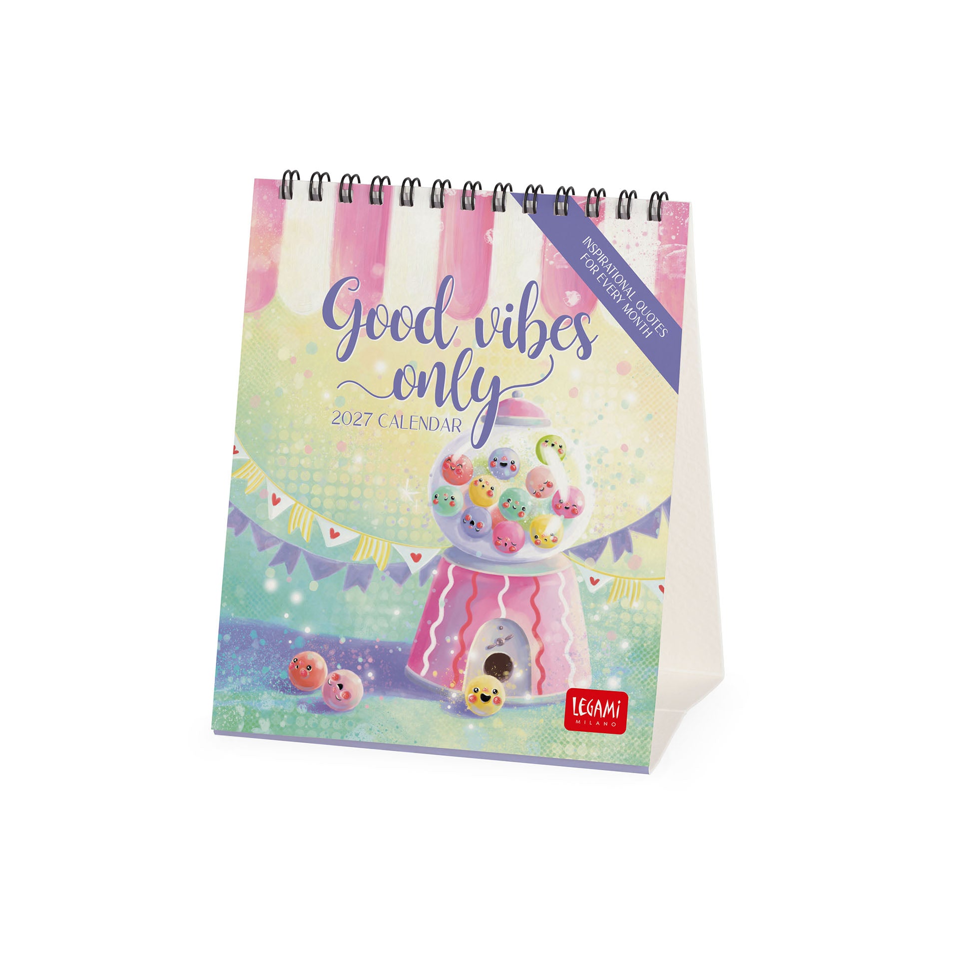 2027 Good Vibes Only - Desk Easel Calendar