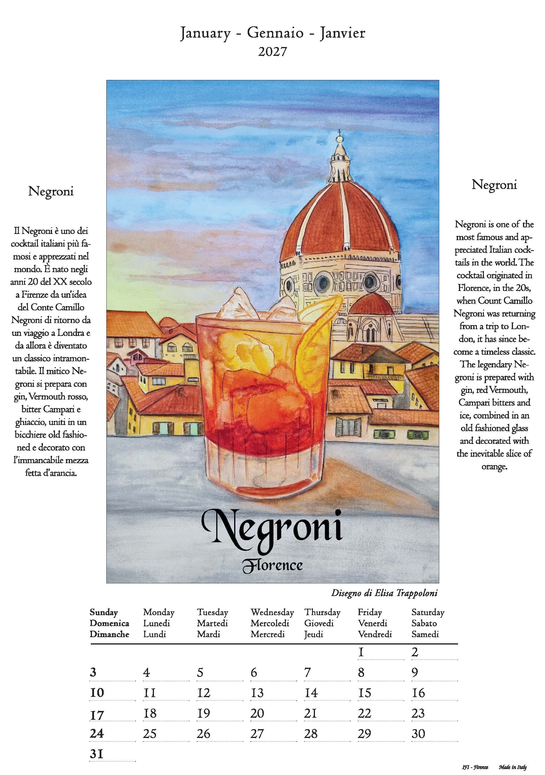 2027 Cucina Italiana (With Recipes) - Deluxe Wall Calendar
