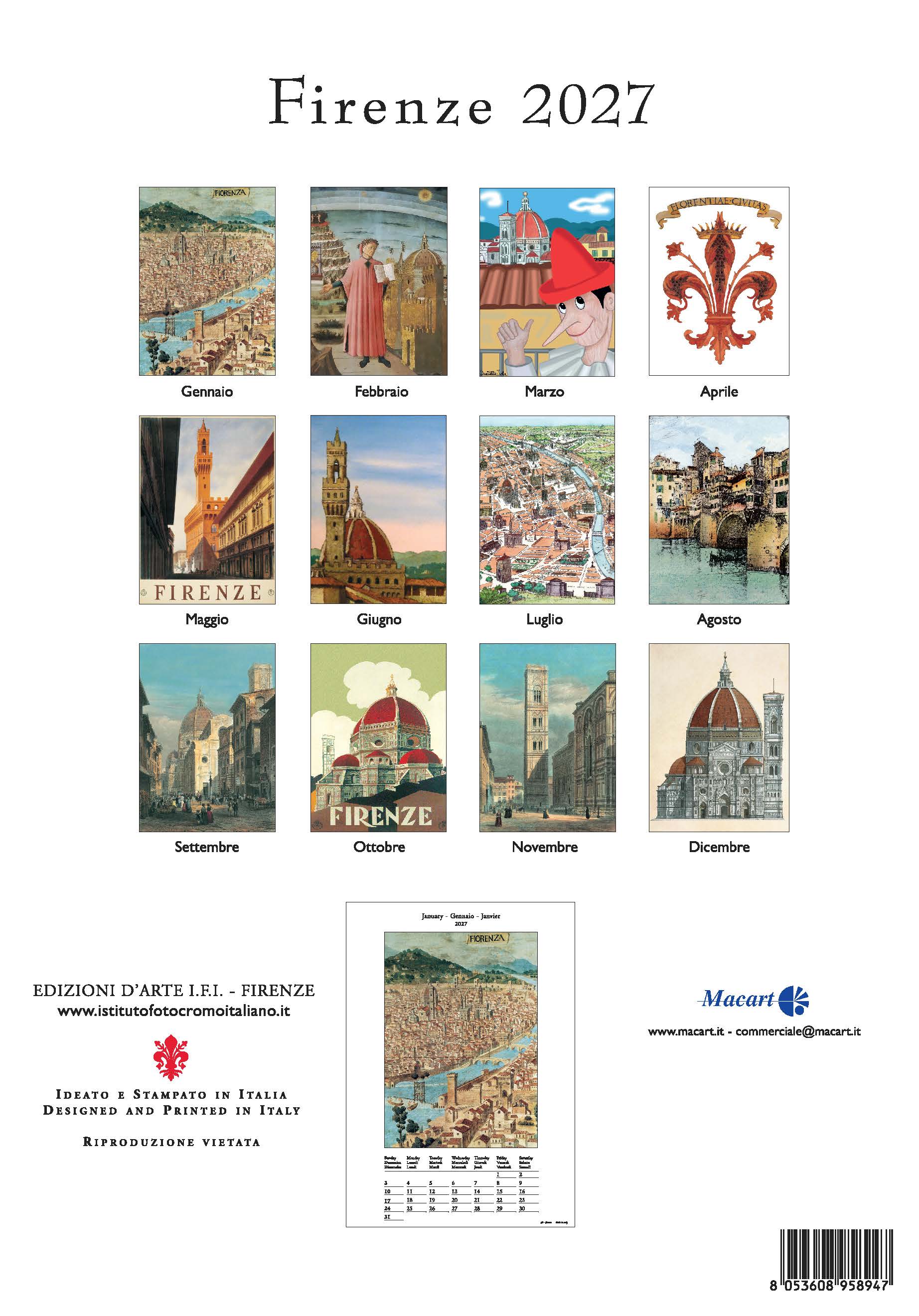 2027 Firenze - Deluxe Wall Calendar
