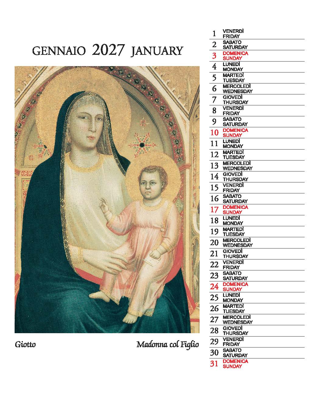 2027 Madonna - Desk Easel Calendar