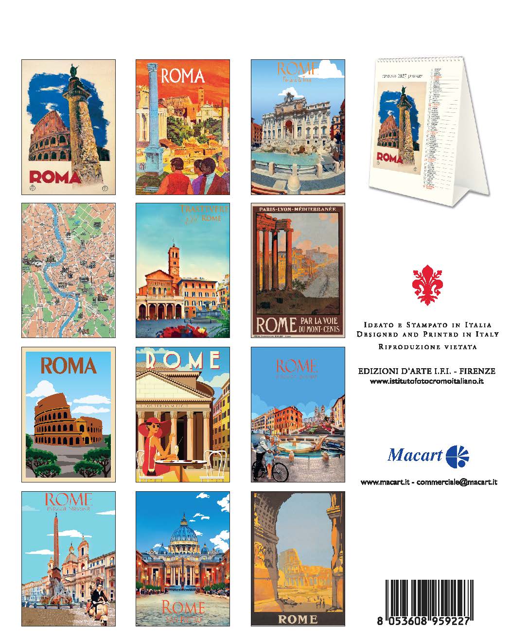 2027 Roma - Desk Easel Calendar