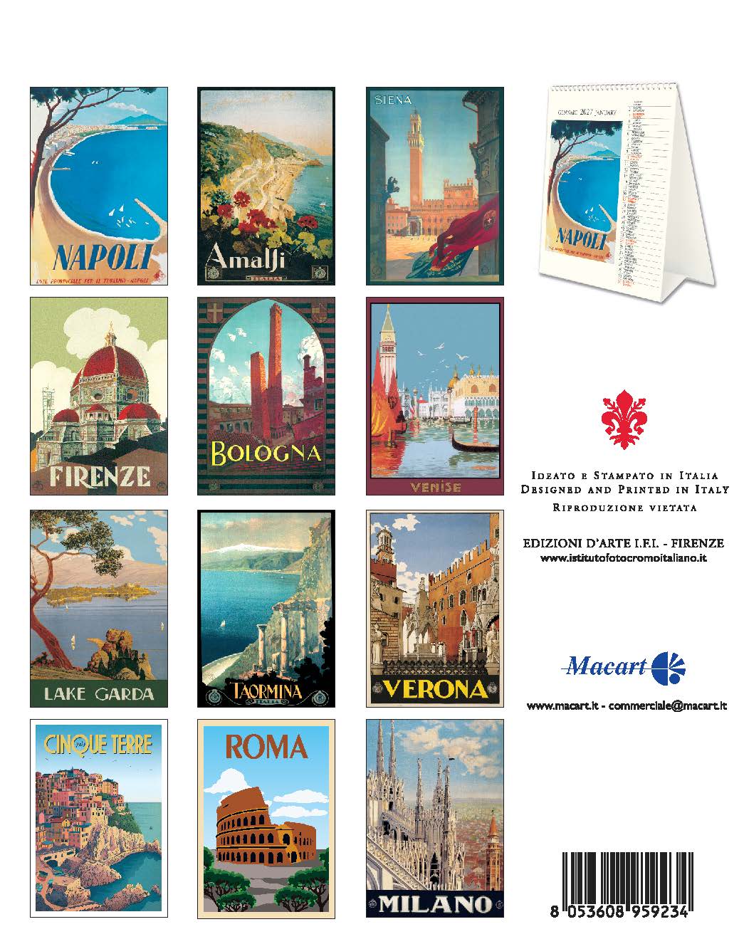 2027 Italia - Desk Easel Calendar