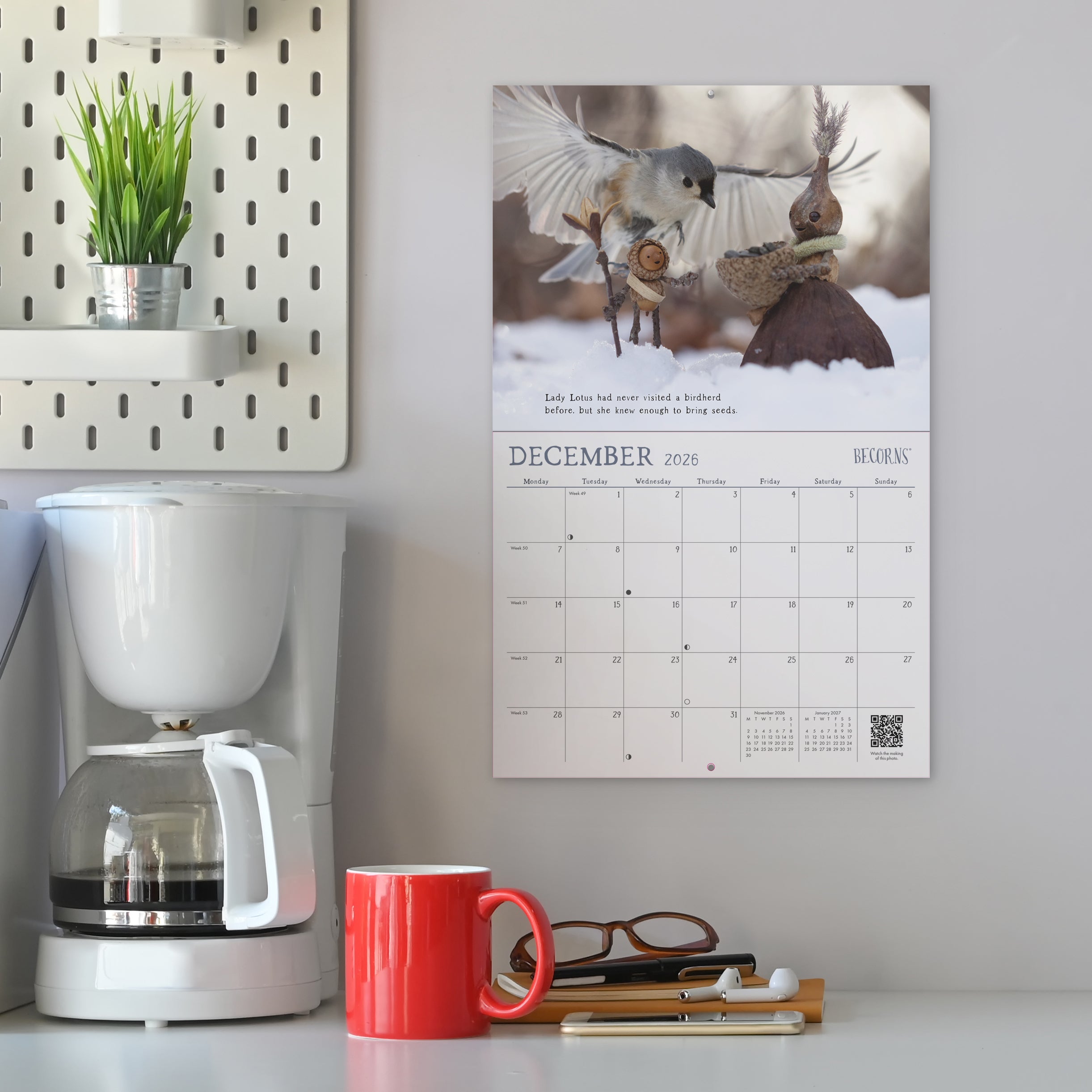 2026 Becorns The Art Of David M Bird - Horizontal Wall Calendar