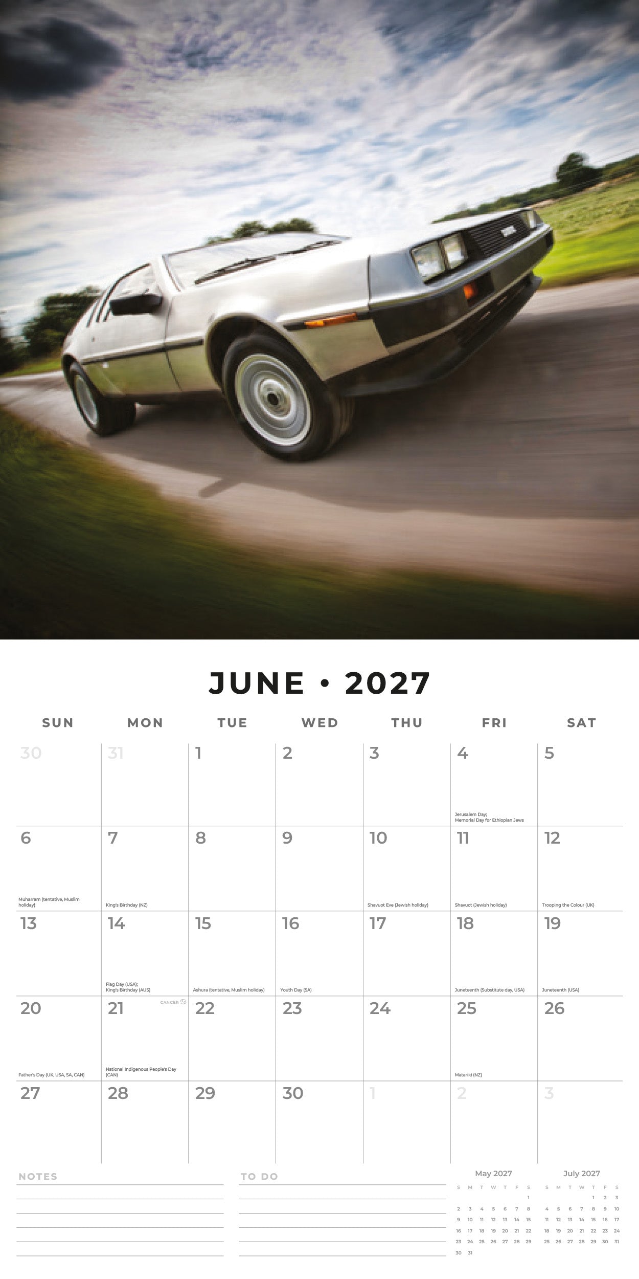 2027 Car Legends - Square Wall Calendar